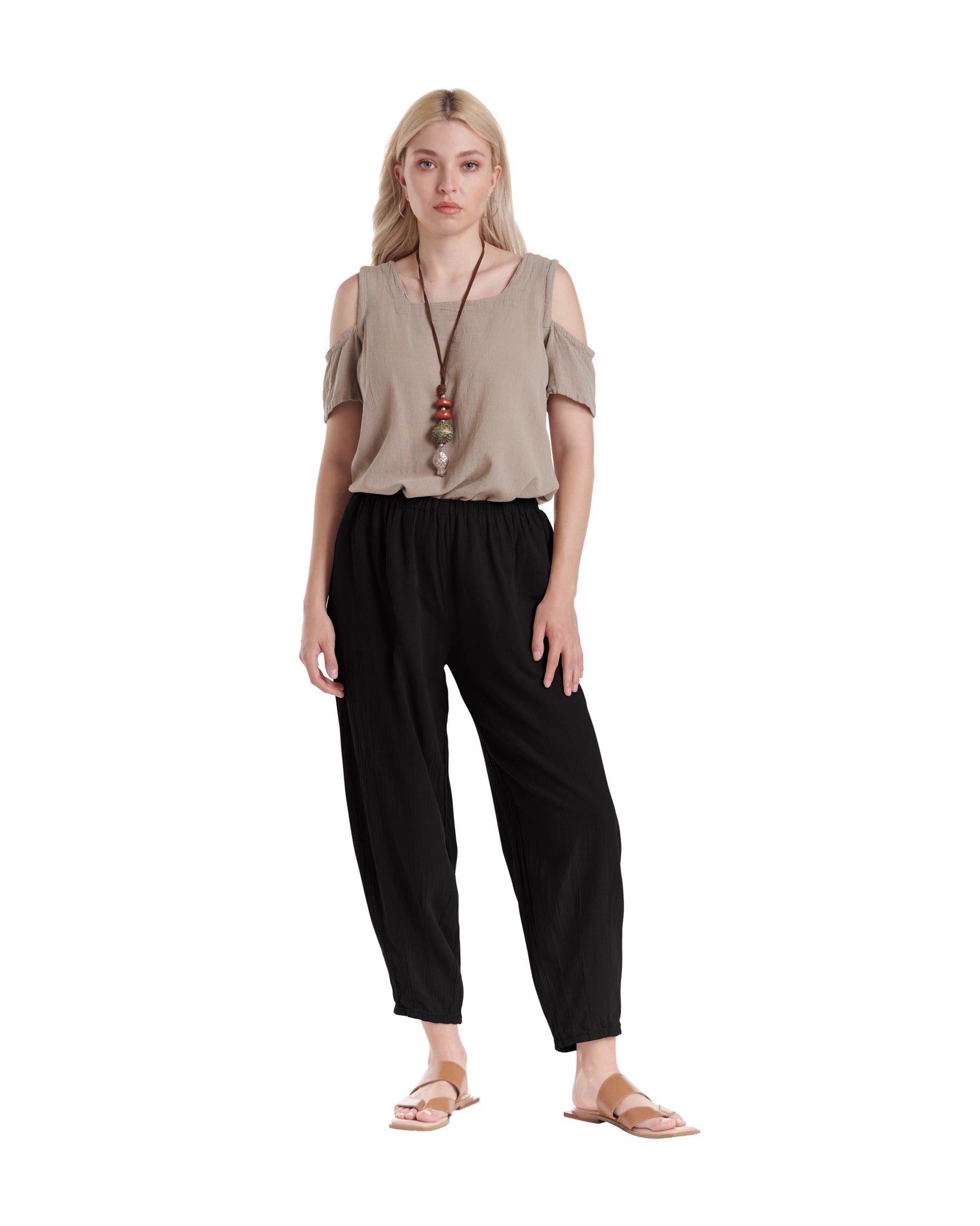 Dart Cotton Gauze Pants-Oh My Gauze