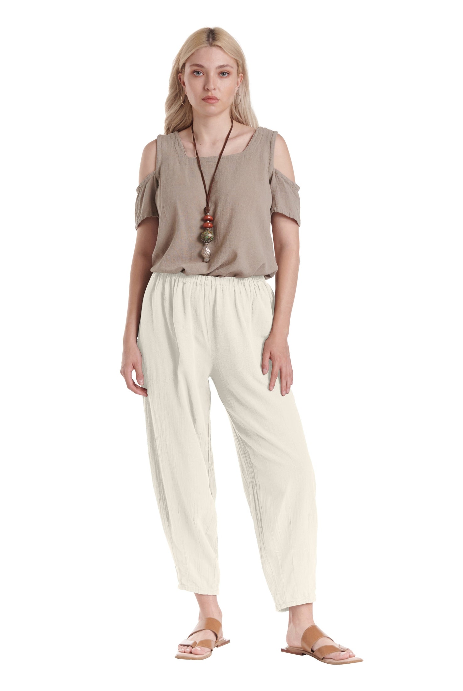 Dart Cotton Gauze Pants-Oh My Gauze