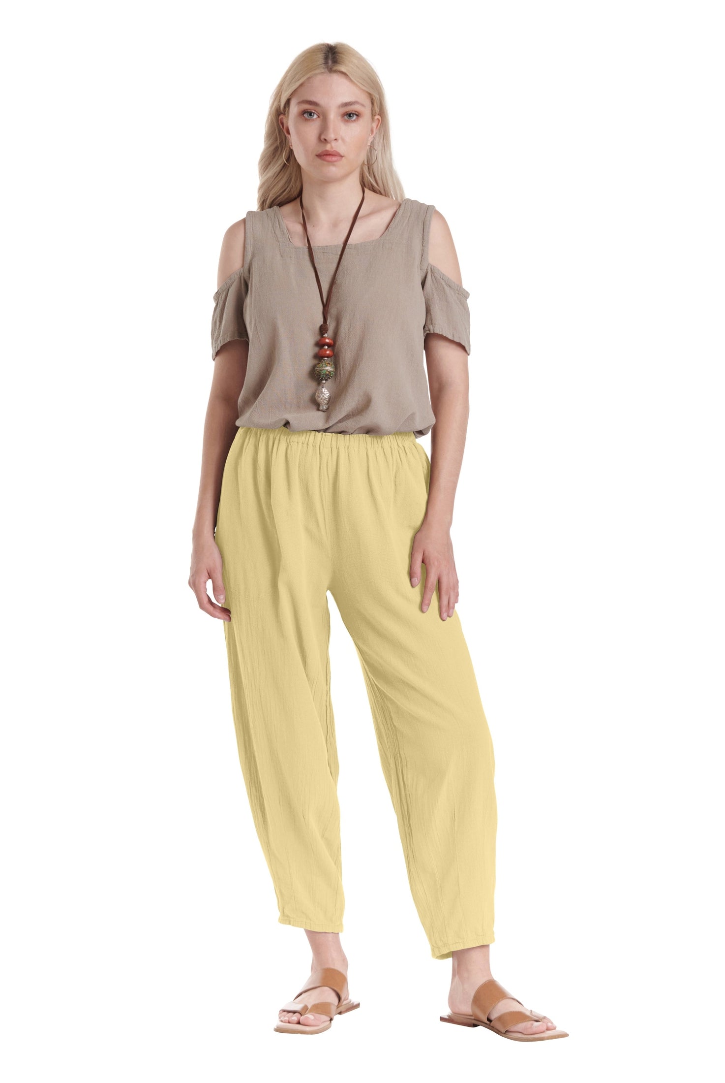Dart Cotton Gauze Pants-Oh My Gauze