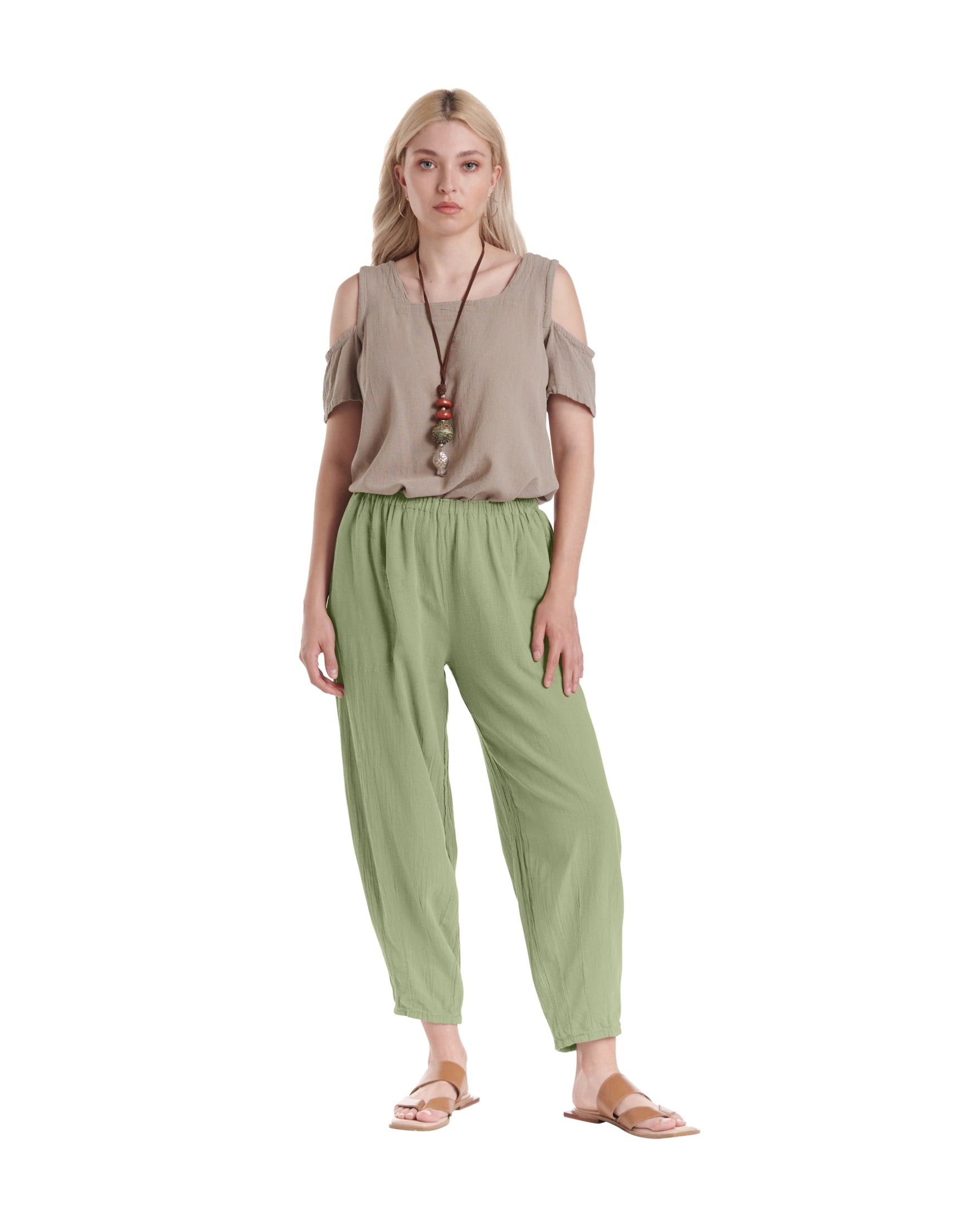 Dart Cotton Gauze Pants-Oh My Gauze