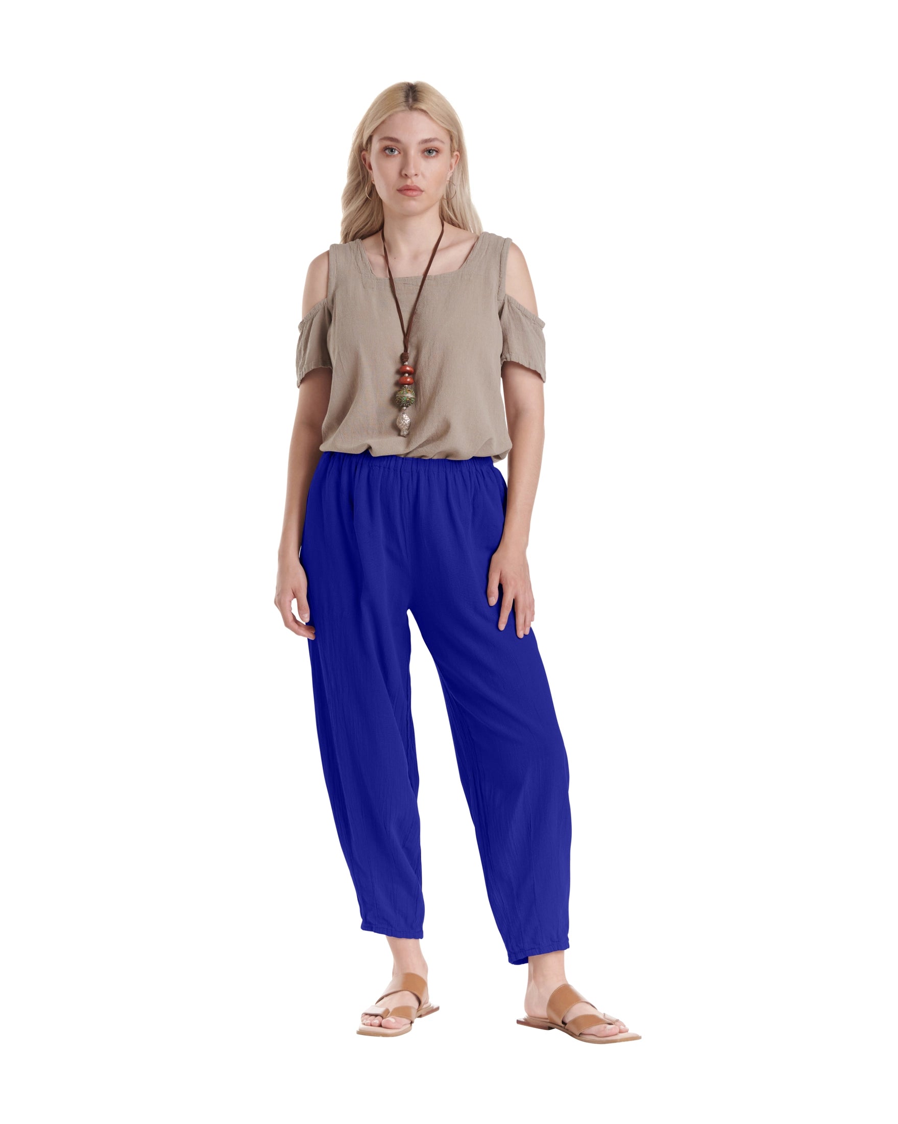 Dart Cotton Gauze Pants-Oh My Gauze