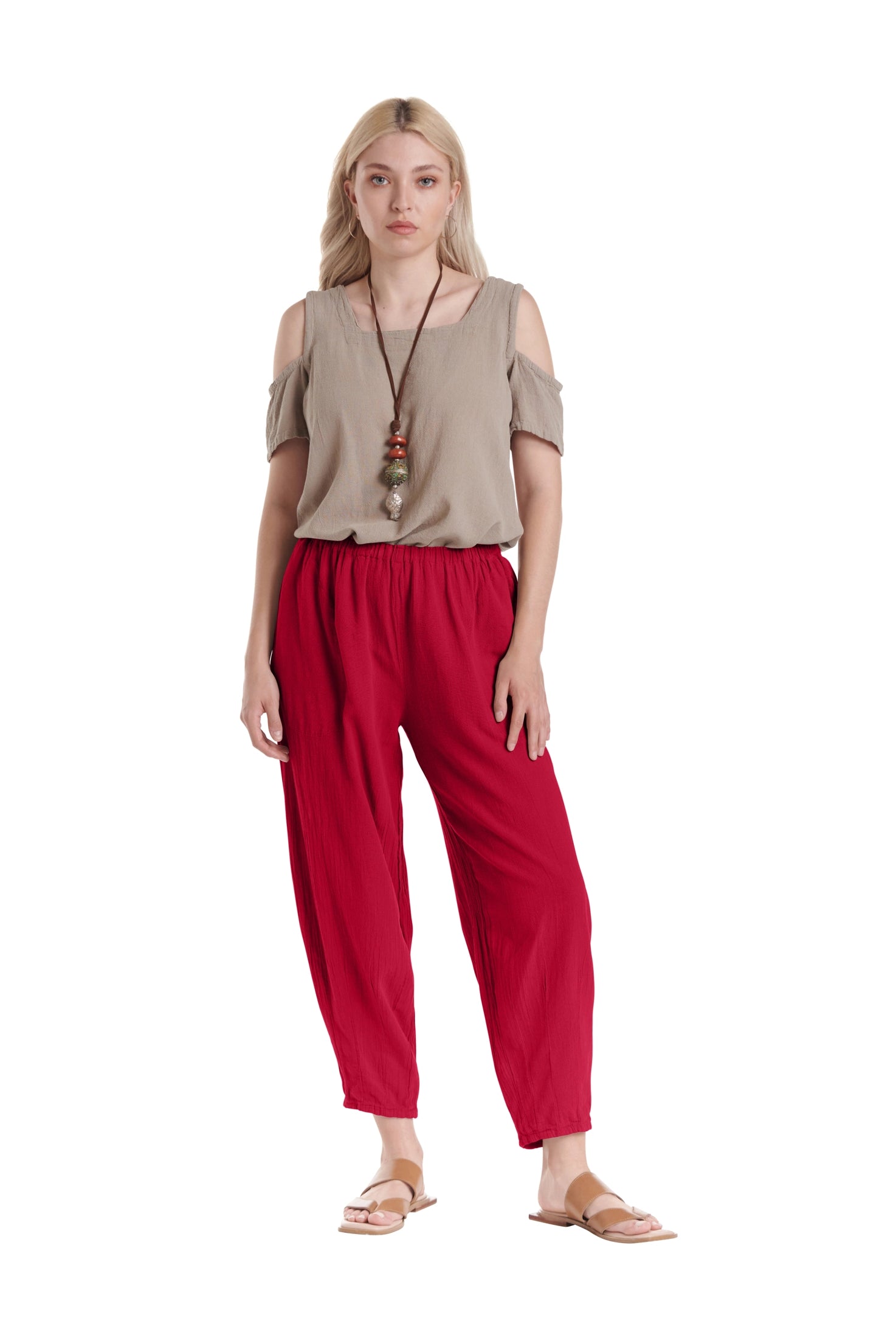 Dart Cotton Gauze Pants-Oh My Gauze
