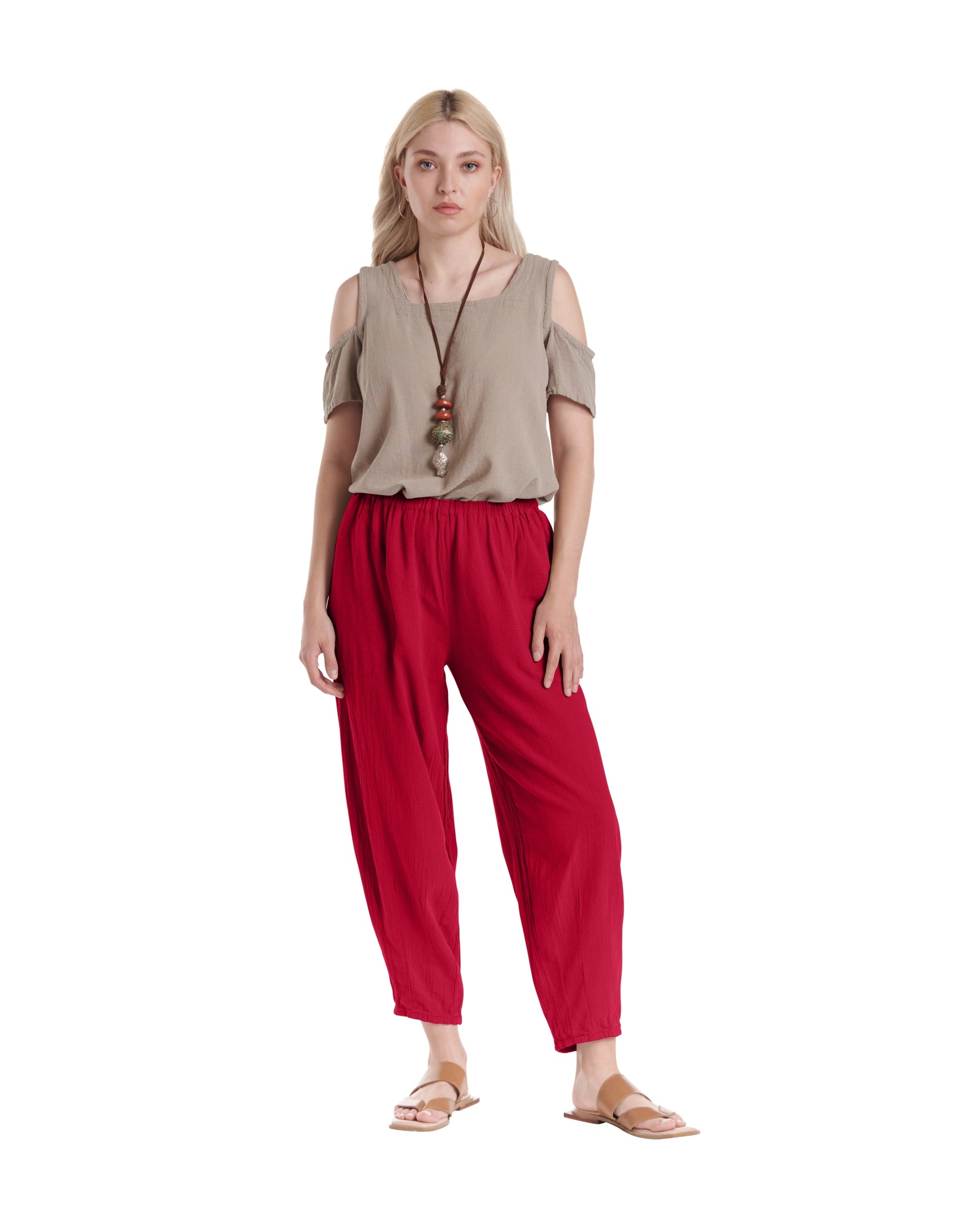 Dart Cotton Gauze Pants-Oh My Gauze