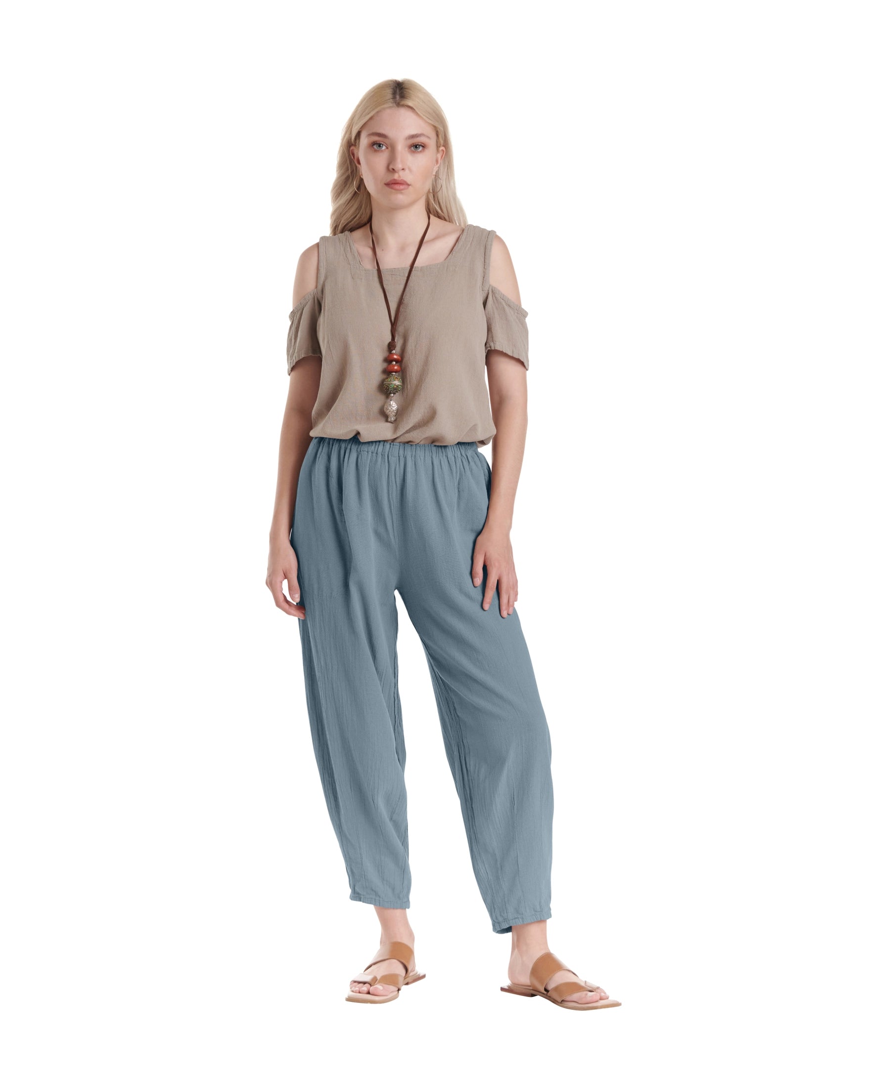 Dart Cotton Gauze Pants-Oh My Gauze