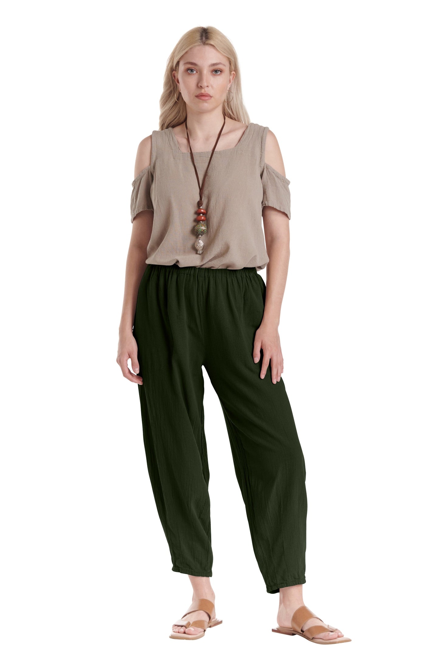 Dart Cotton Gauze Pants-Oh My Gauze