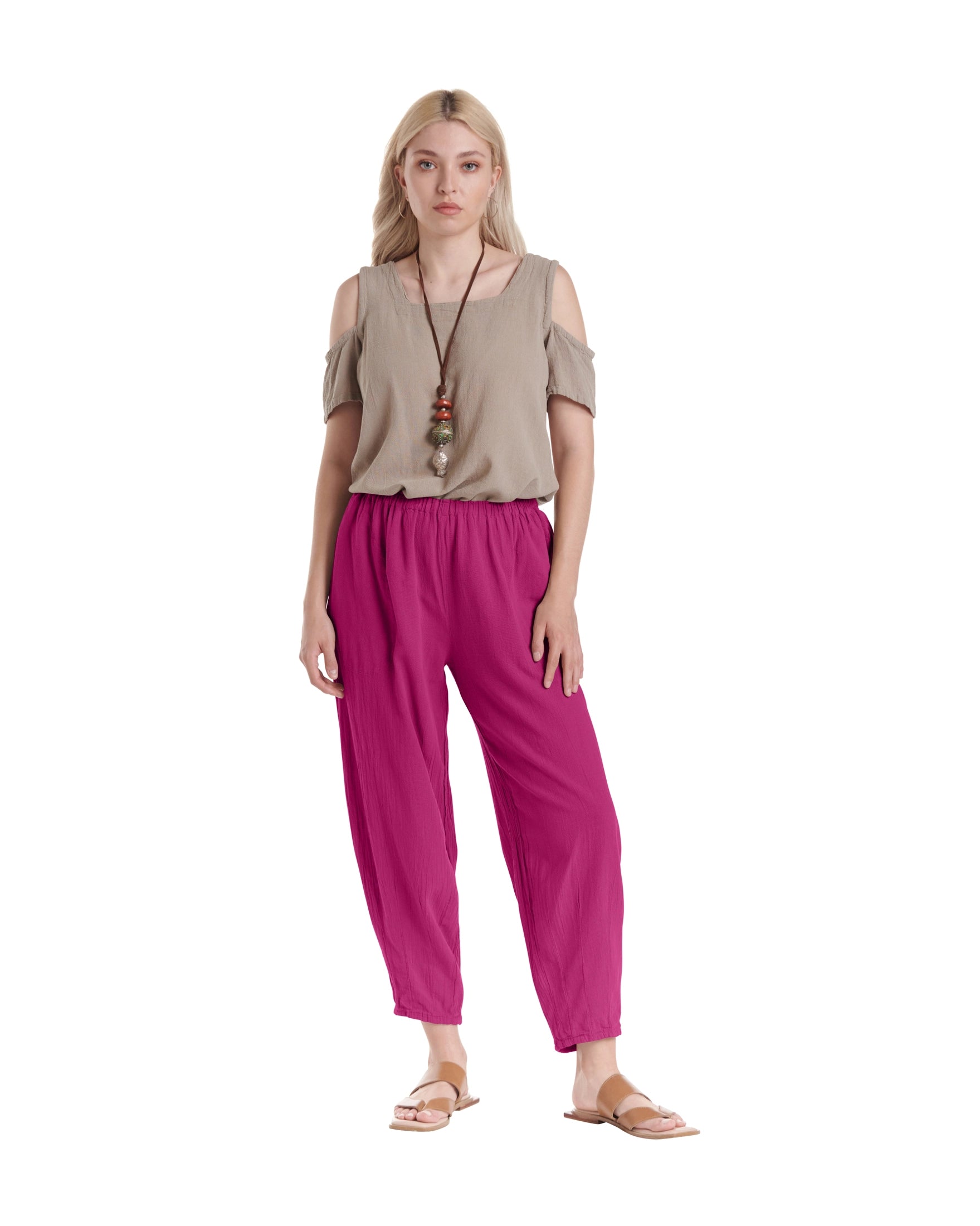 Dart Cotton Gauze Pants-Oh My Gauze