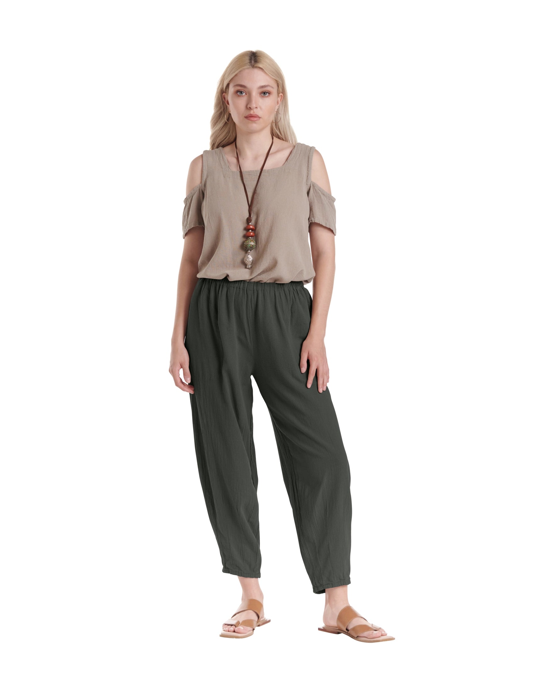 Dart Cotton Gauze Pants-Oh My Gauze