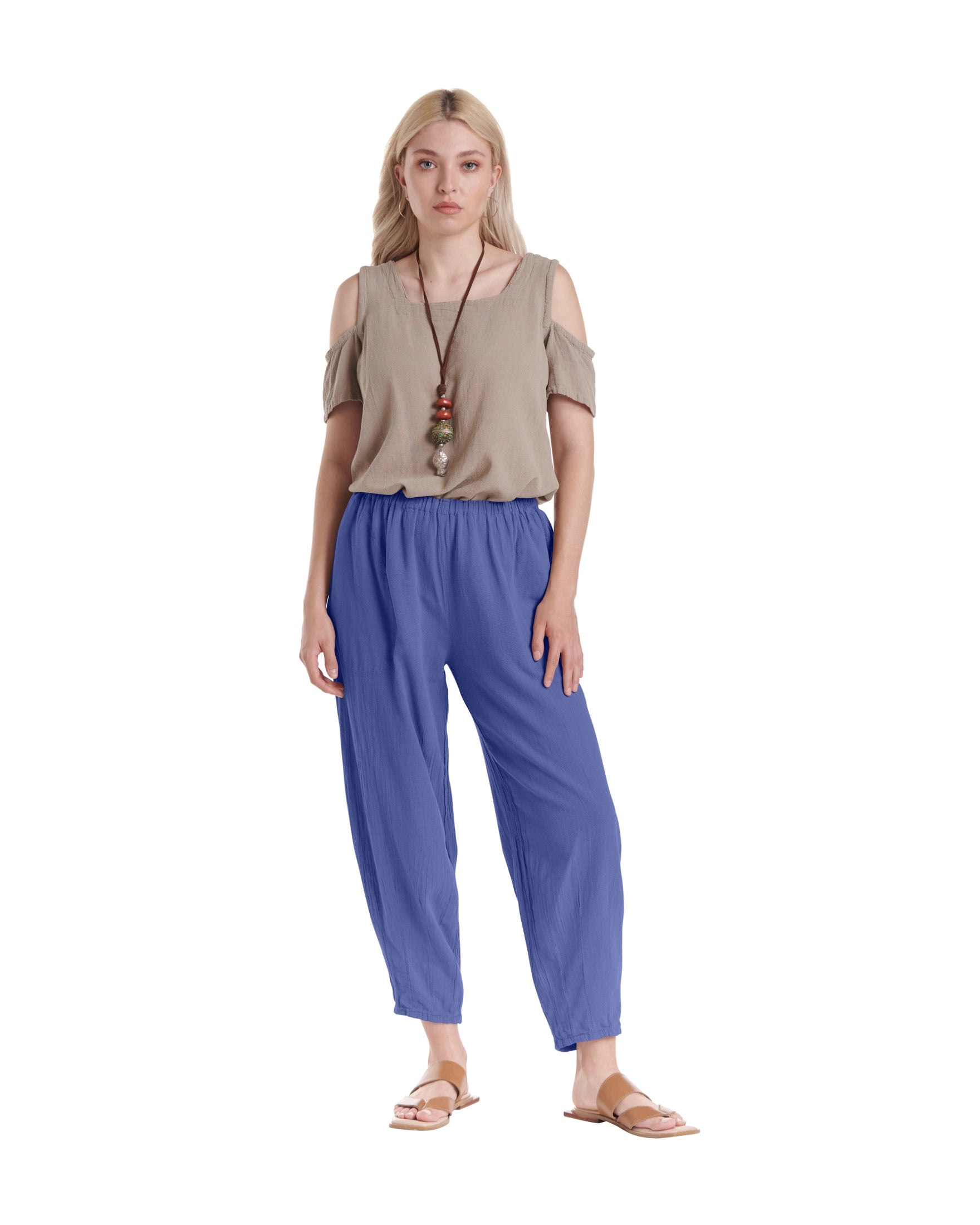 Dart Cotton Gauze Pants-Oh My Gauze