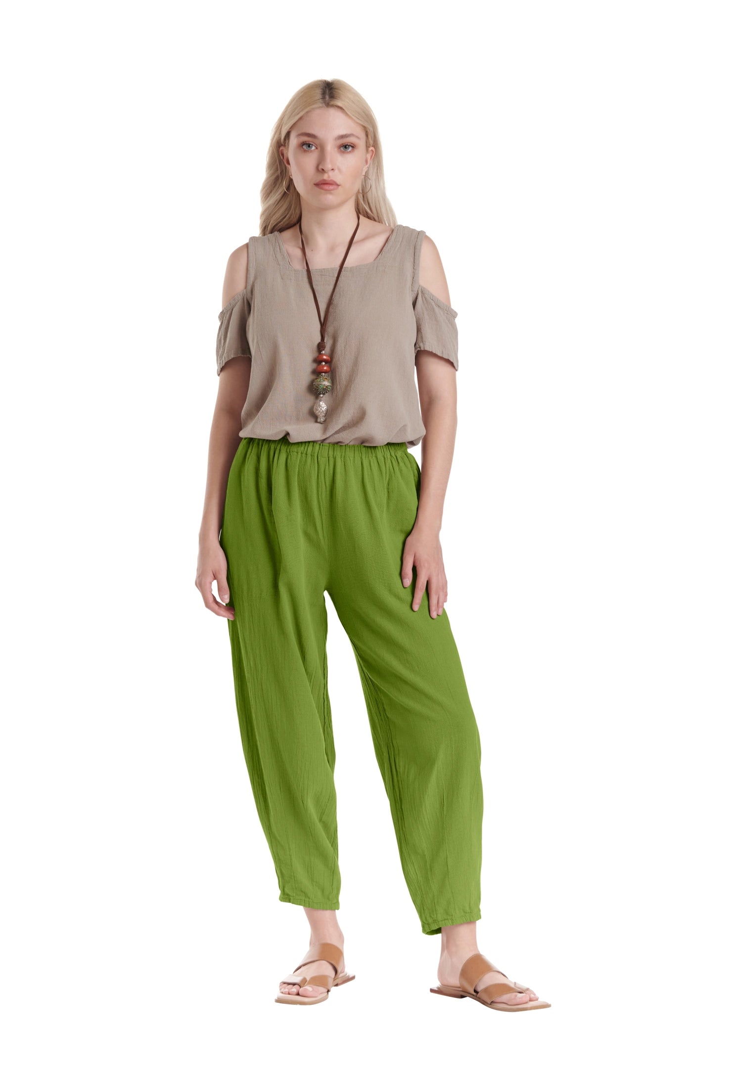 Dart Cotton Gauze Pants-Oh My Gauze