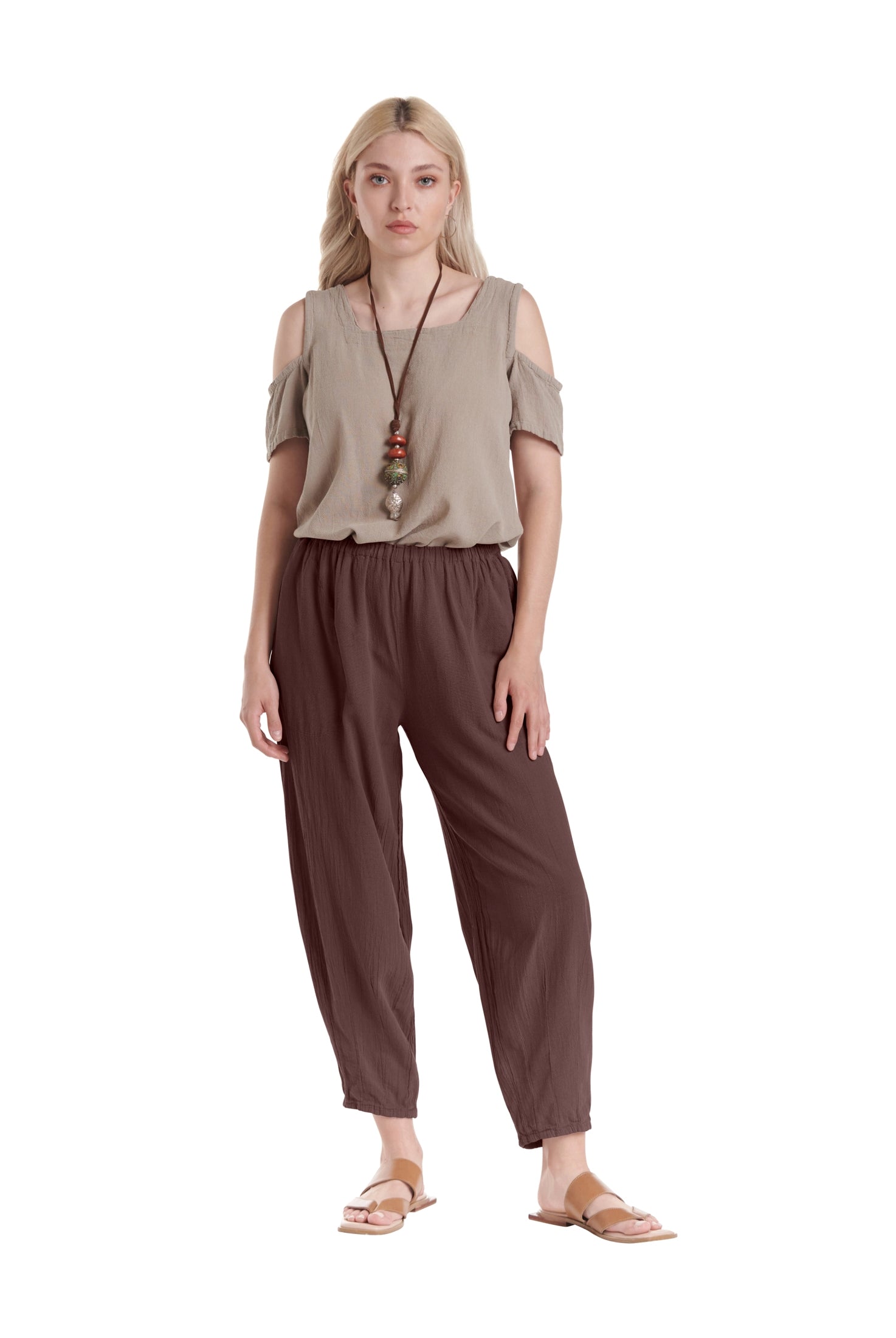 Dart Cotton Gauze Pants-Oh My Gauze