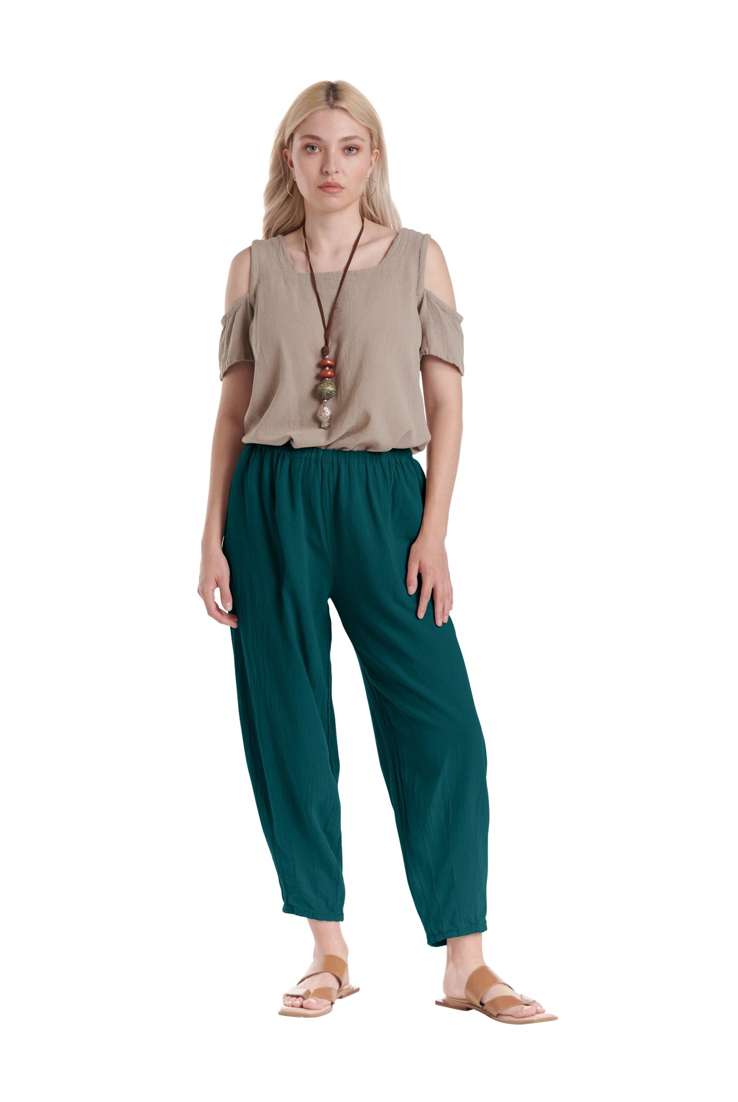 Dart Cotton Gauze Pants-Oh My Gauze