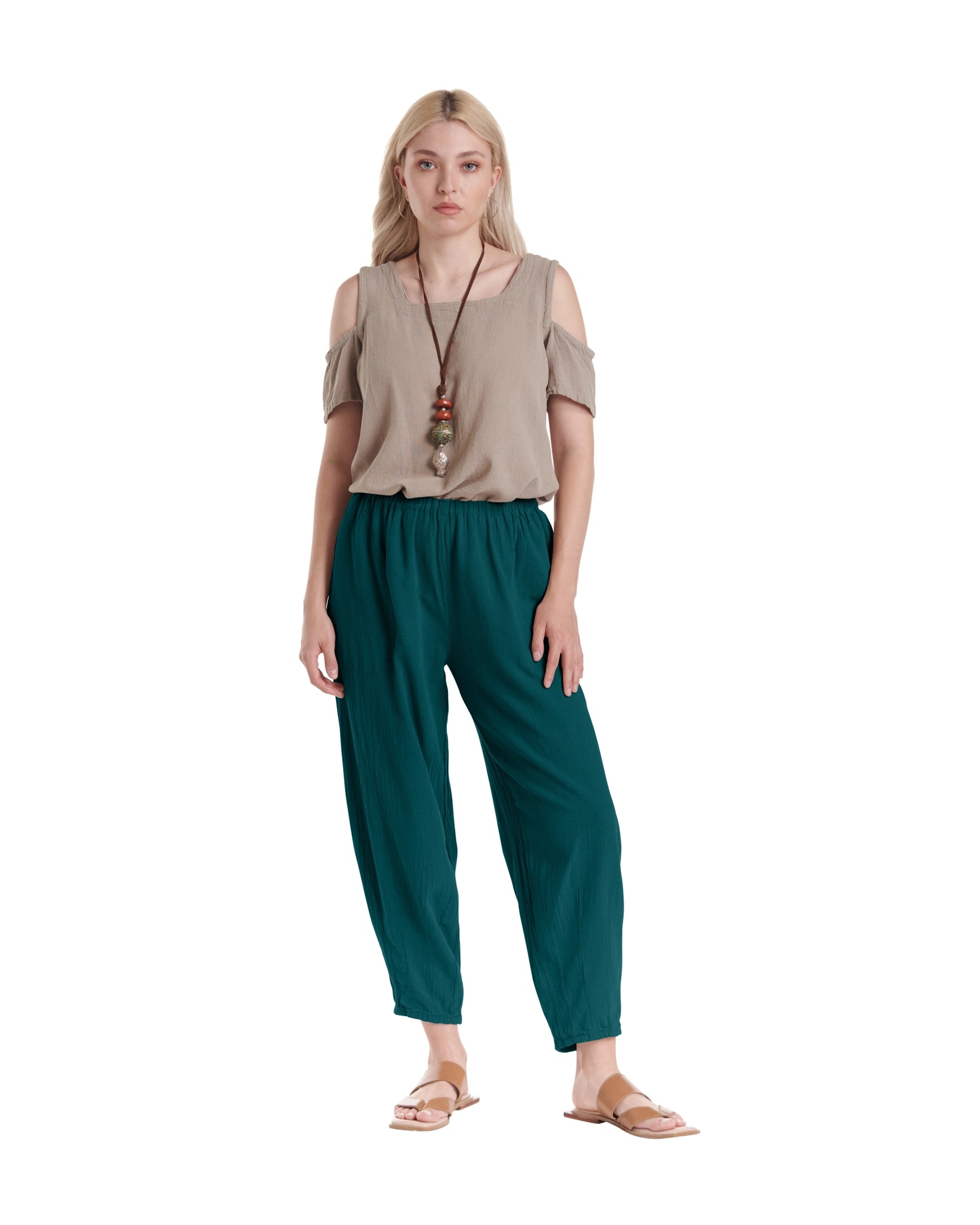 Dart Cotton Gauze Pants-Oh My Gauze
