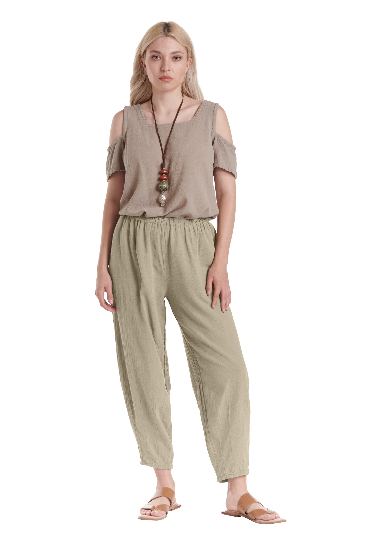 Dart Cotton Gauze Pants-Oh My Gauze