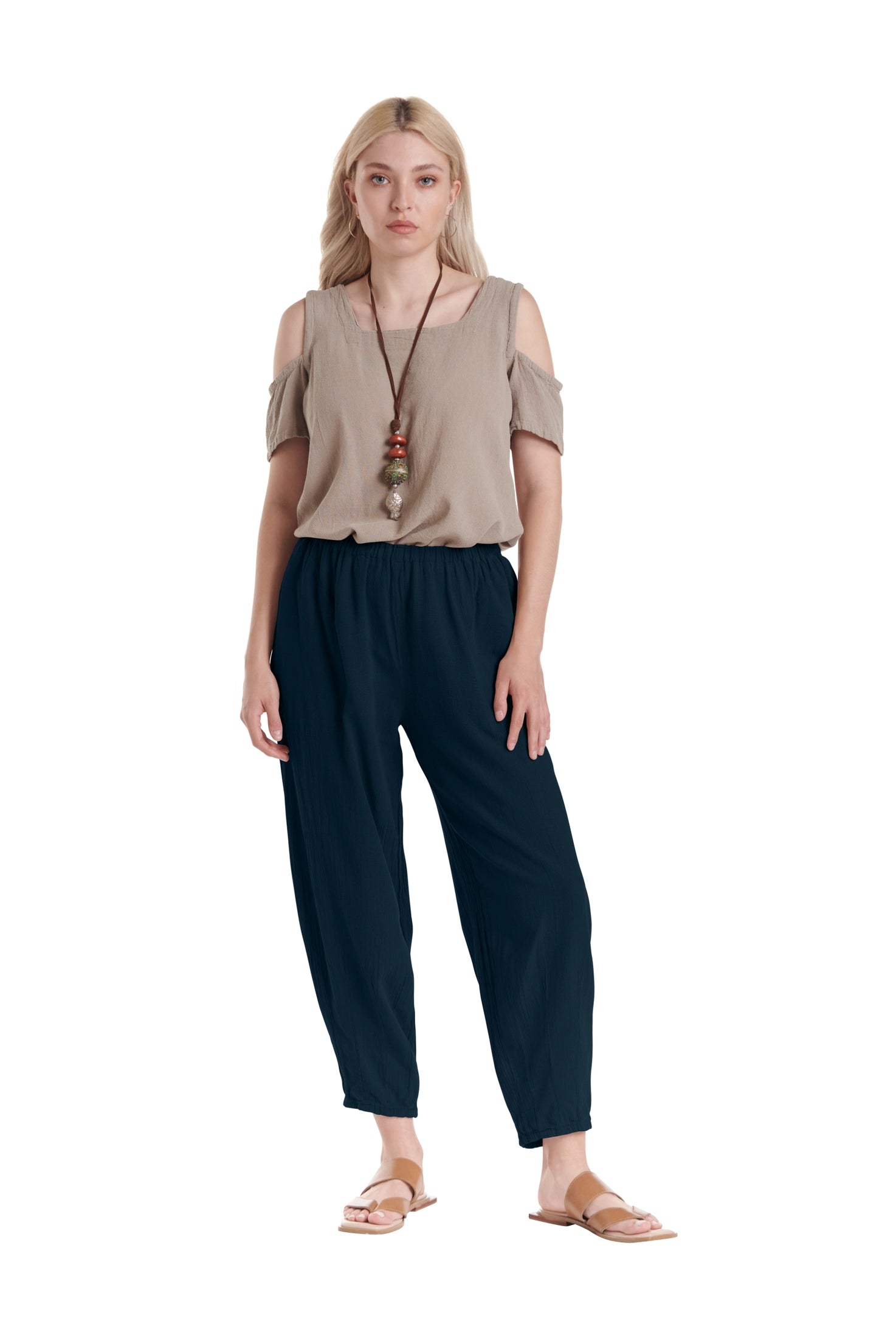 Dart Cotton Gauze Pants-Oh My Gauze