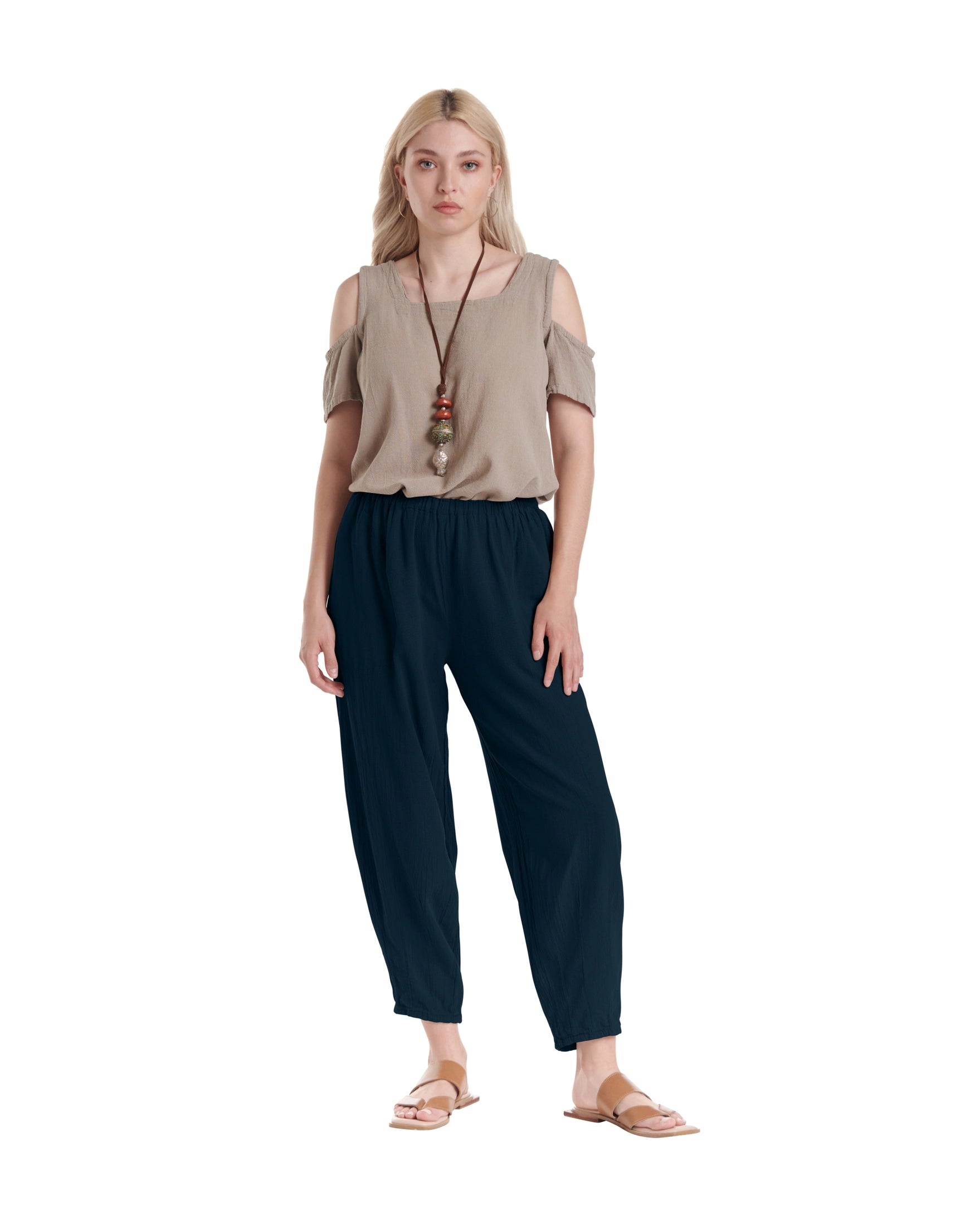 Dart Cotton Gauze Pants-Oh My Gauze