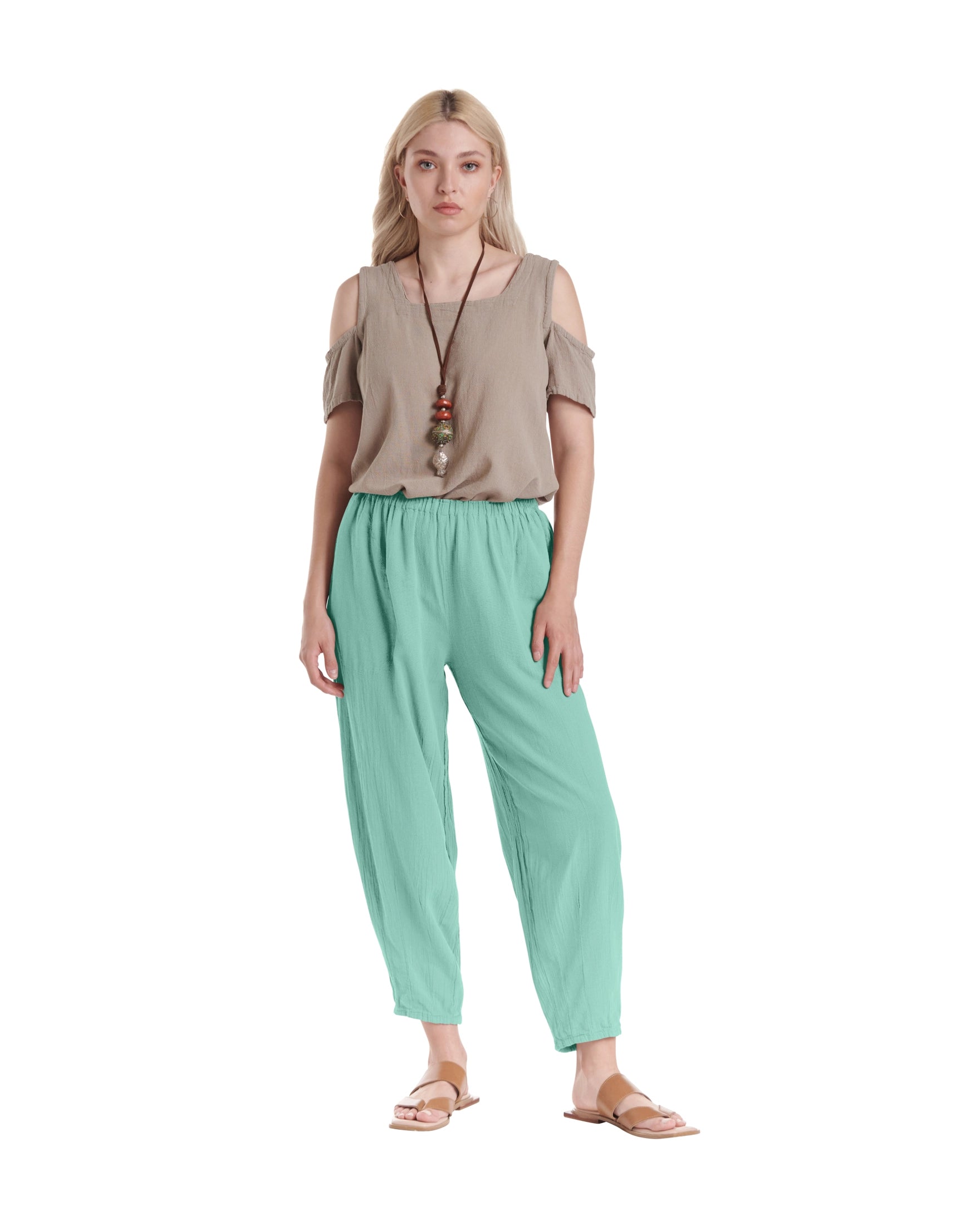 Dart Cotton Gauze Pants-Oh My Gauze
