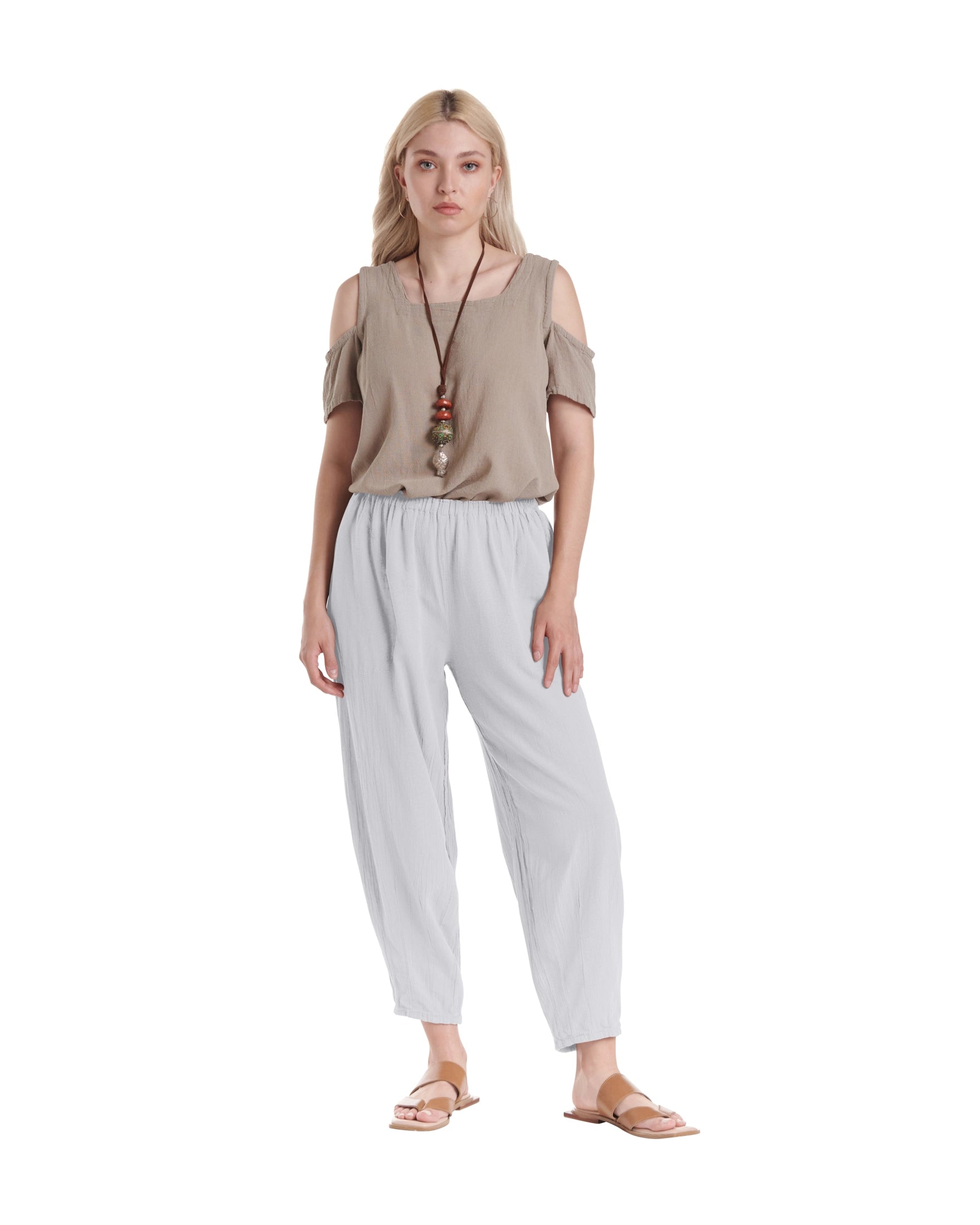 Dart Cotton Gauze Pants-Oh My Gauze
