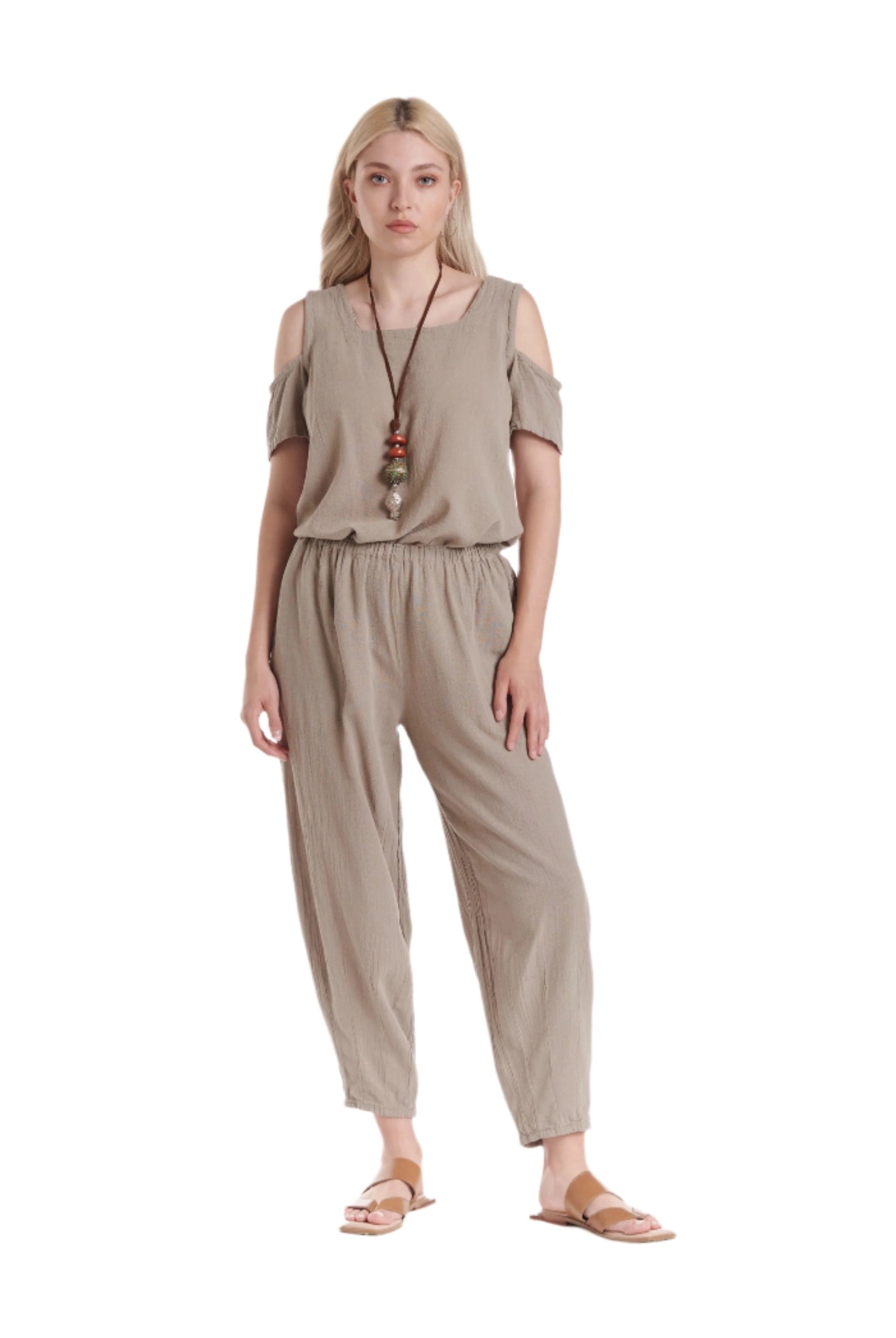 Dart Cotton Gauze Pants-Oh My Gauze