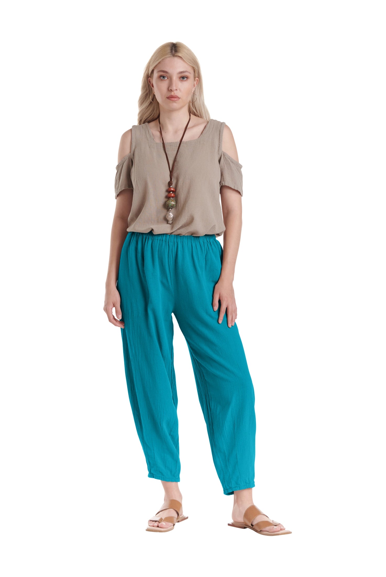 Dart Cotton Gauze Pants-Oh My Gauze
