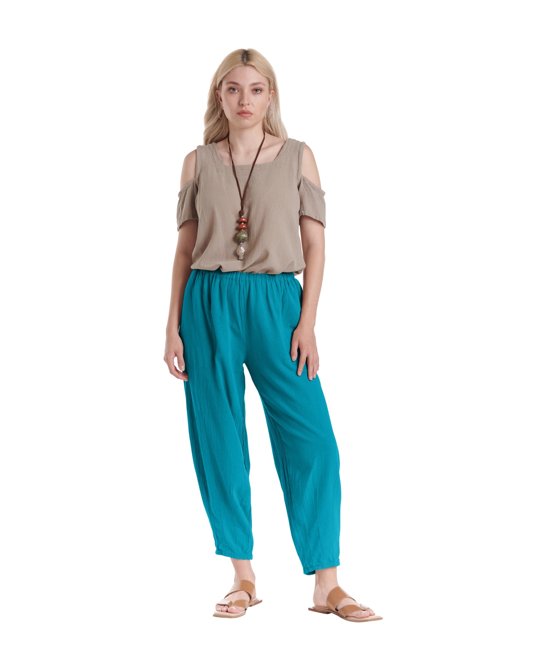 Dart Cotton Gauze Pants-Oh My Gauze