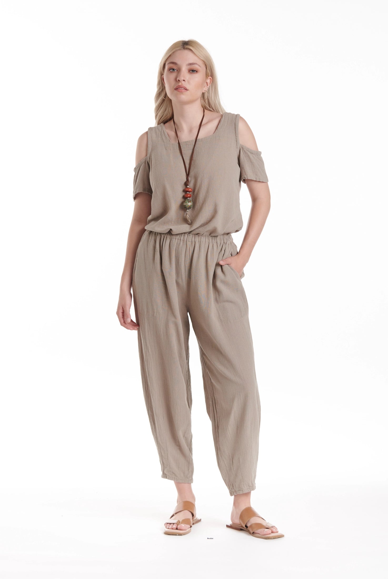 Dart Cotton Gauze Pants-Oh My Gauze