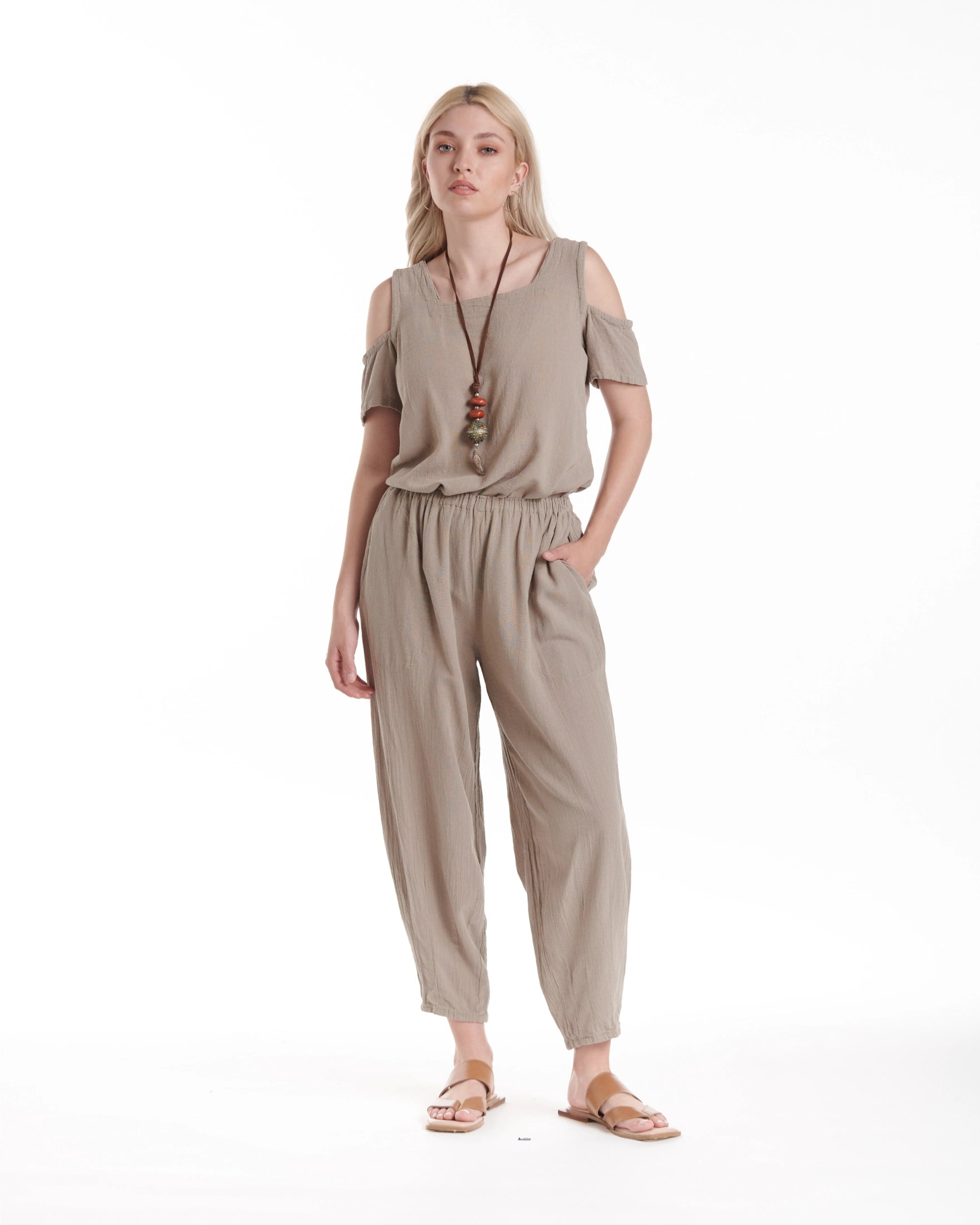 Dart Cotton Gauze Pants-Oh My Gauze