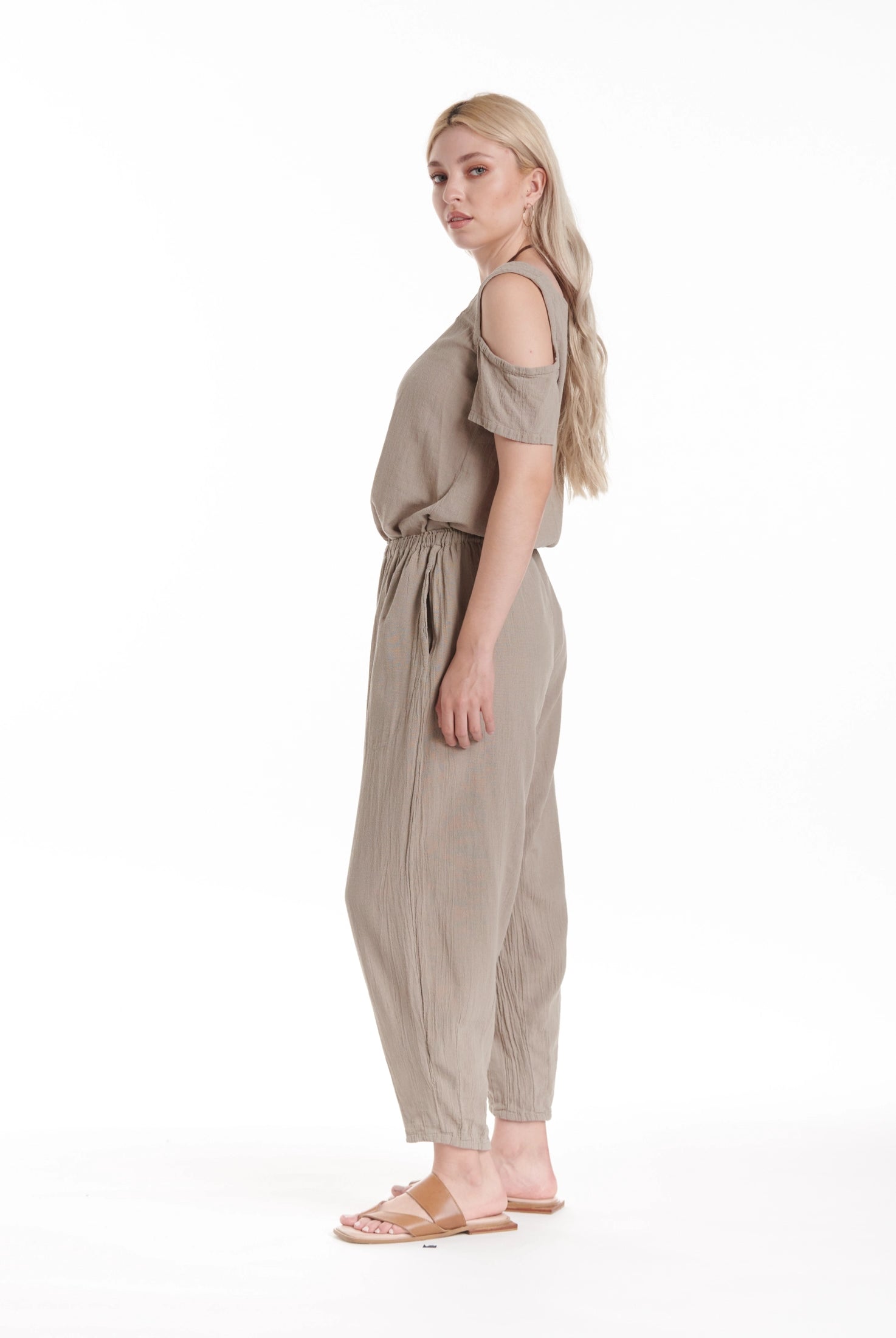 Dart Cotton Gauze Pants-Oh My Gauze