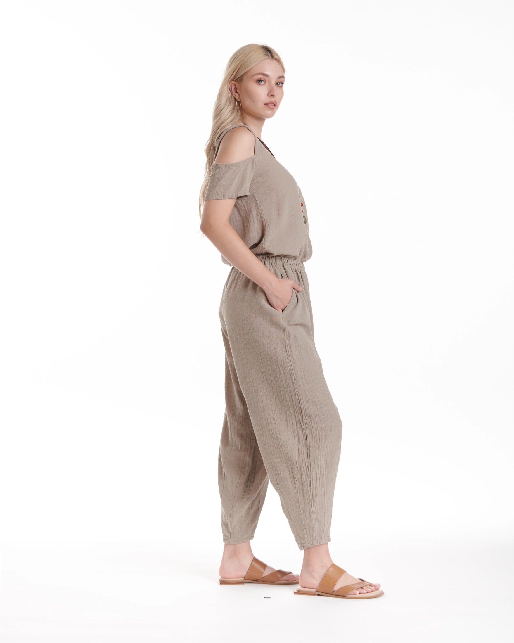 Dart Cotton Gauze Pants-Oh My Gauze