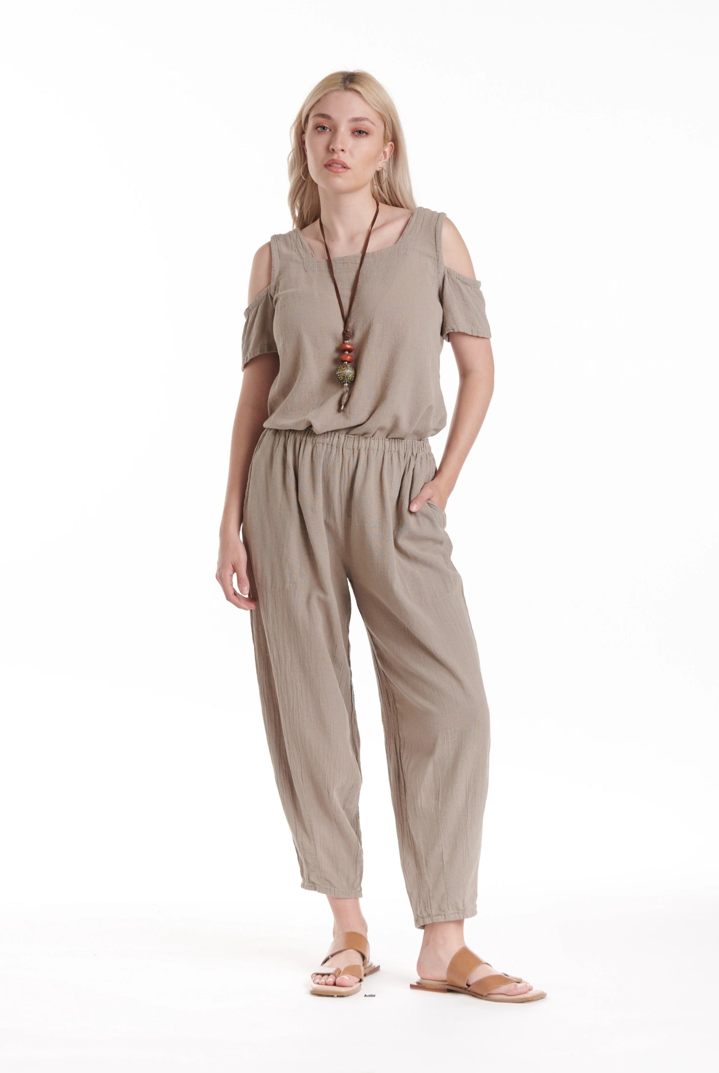 Dart Cotton Gauze Pants-Oh My Gauze