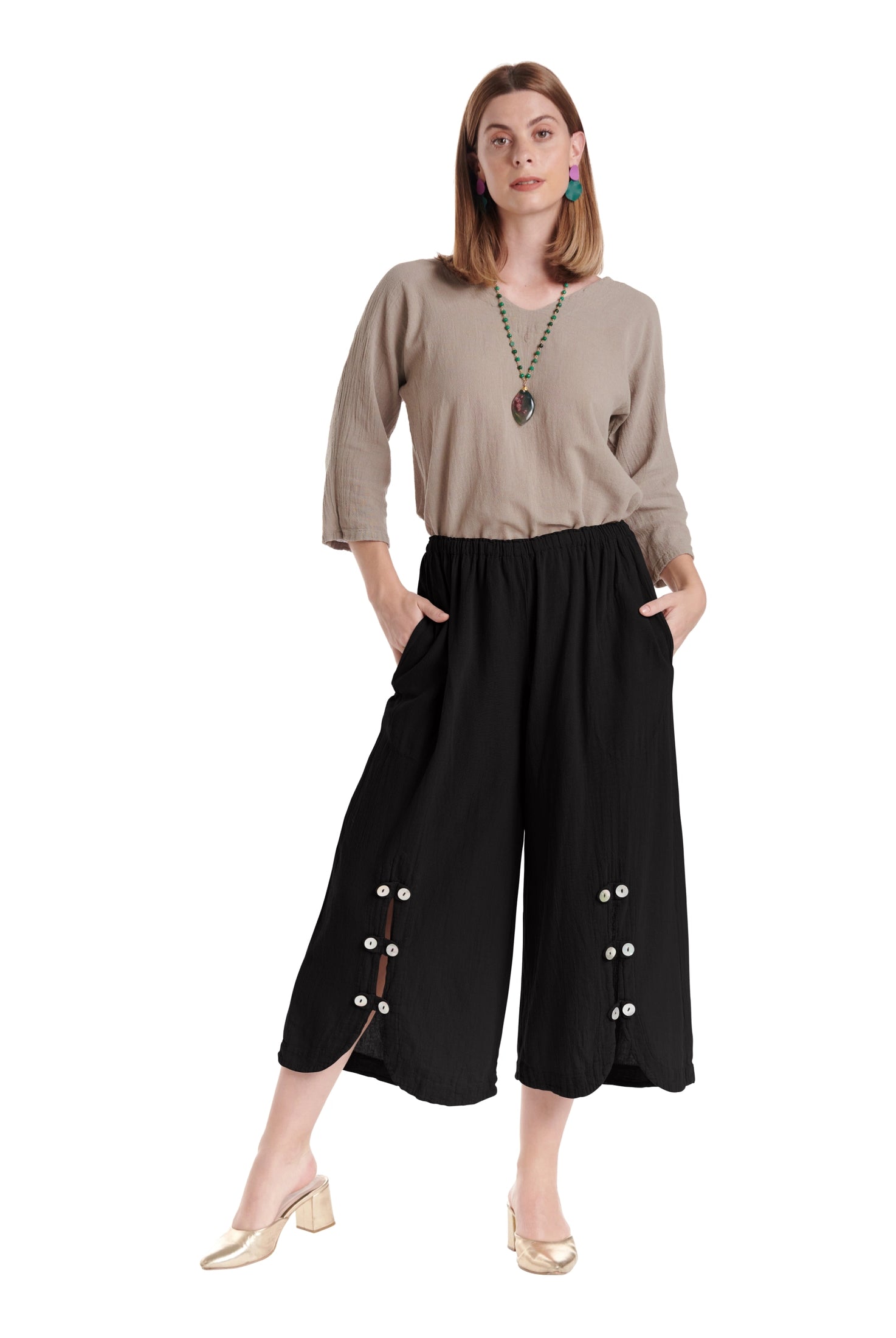 Dotty Cotton Gauze Pants – New Arrival-Oh My Gauze