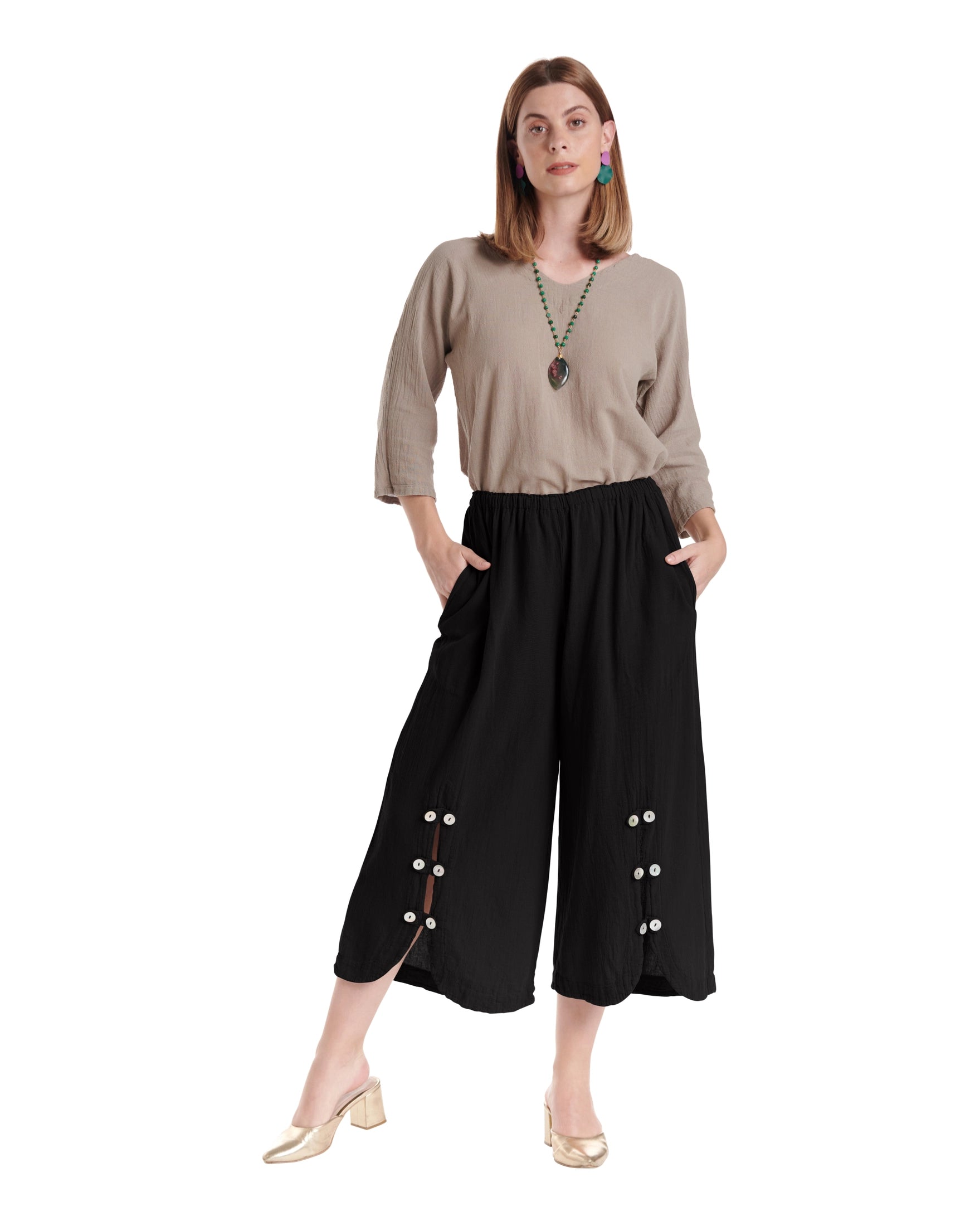 Dotty Cotton Gauze Pants – New Arrival-Oh My Gauze