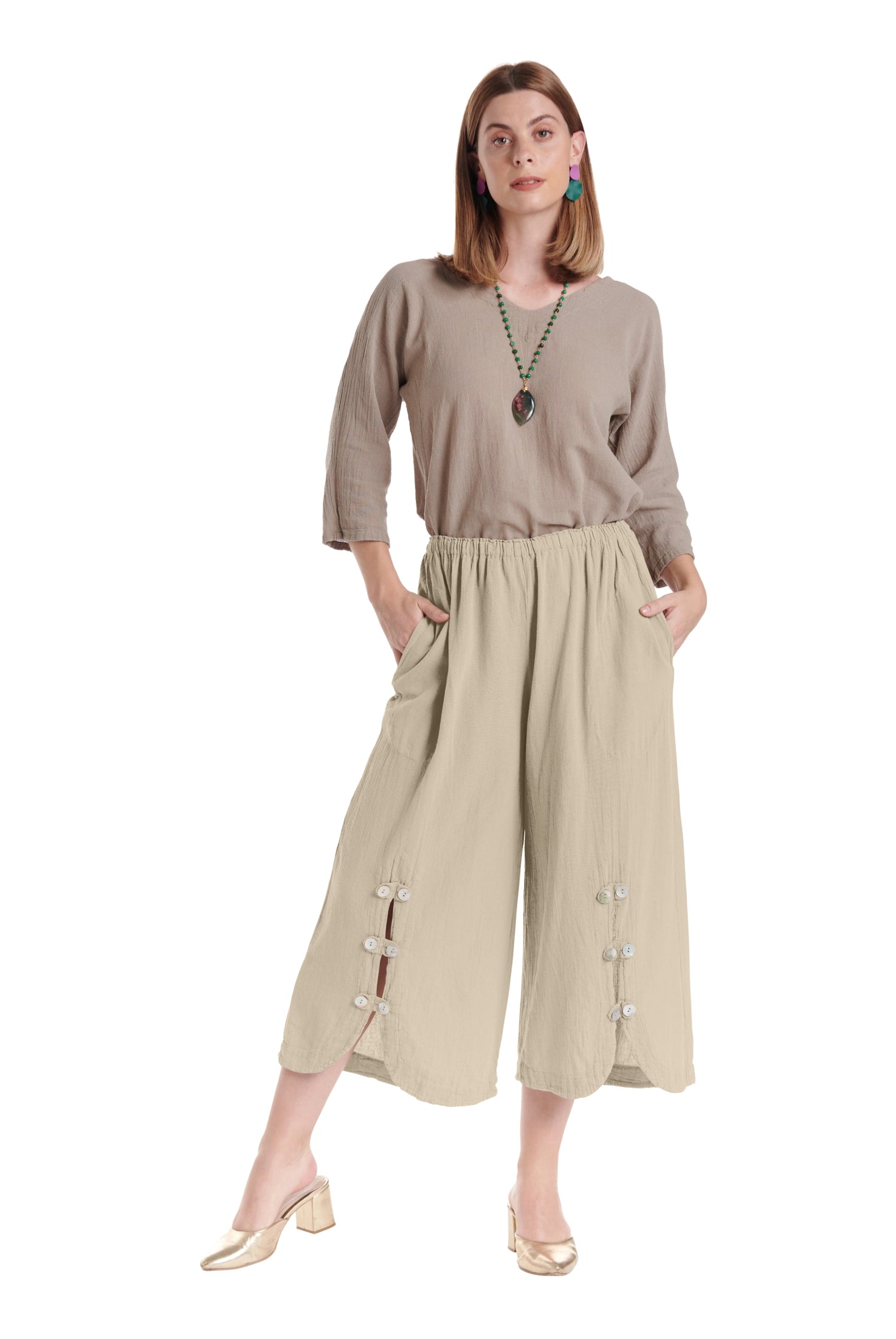 Dotty Cotton Gauze Pants – New Arrival-Oh My Gauze