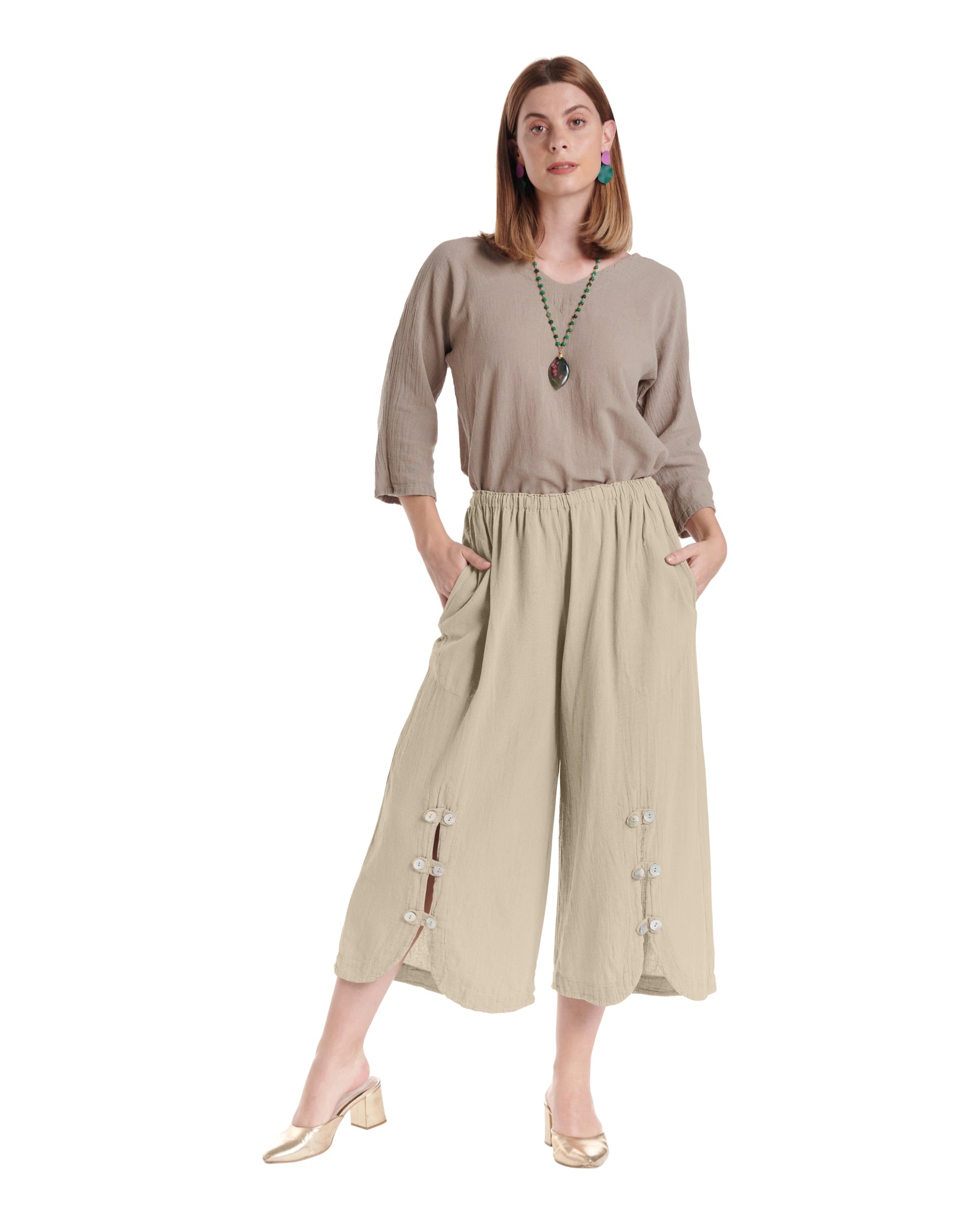 Dotty Cotton Gauze Pants – New Arrival-Oh My Gauze