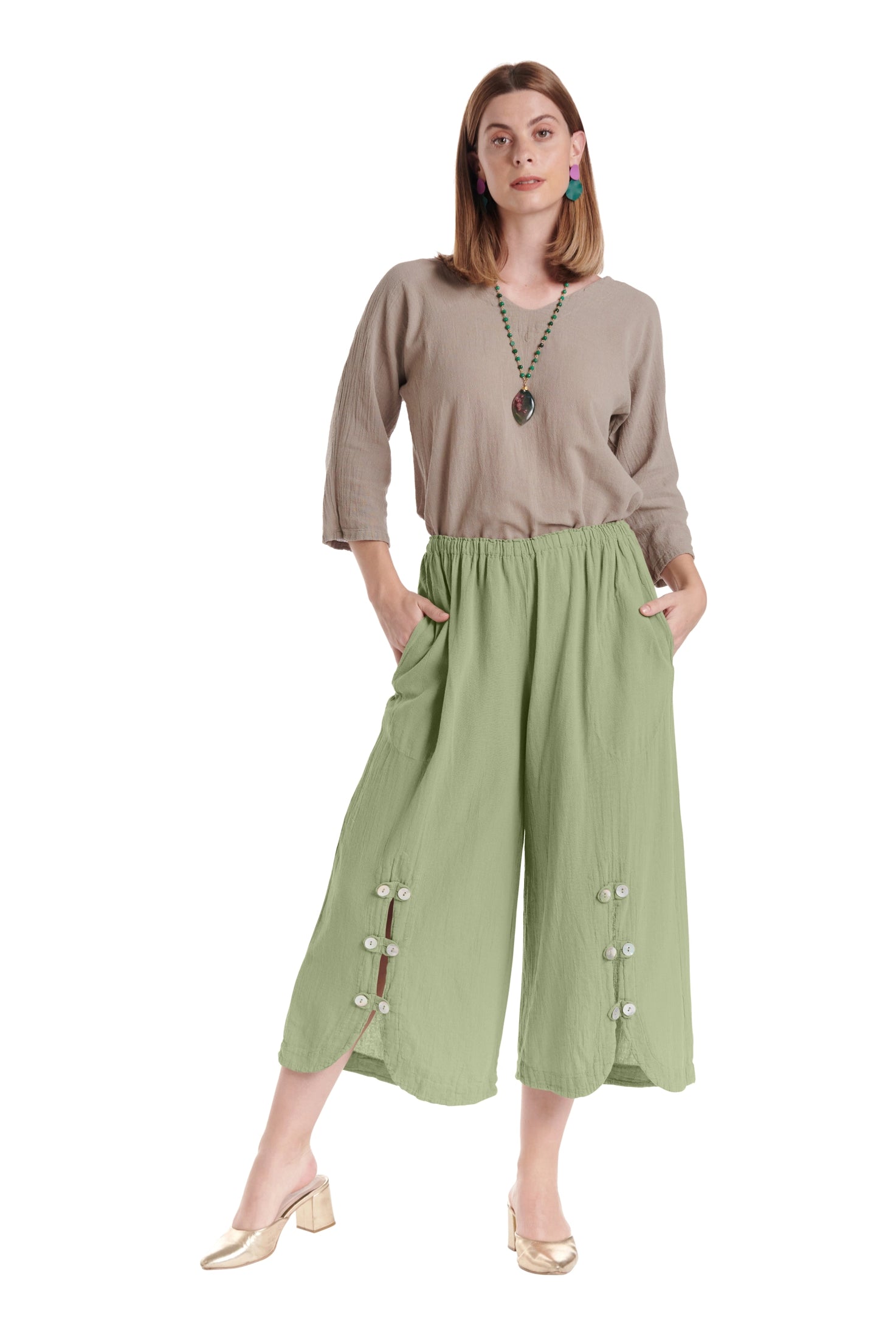 Dotty Cotton Gauze Pants – New Arrival-Oh My Gauze