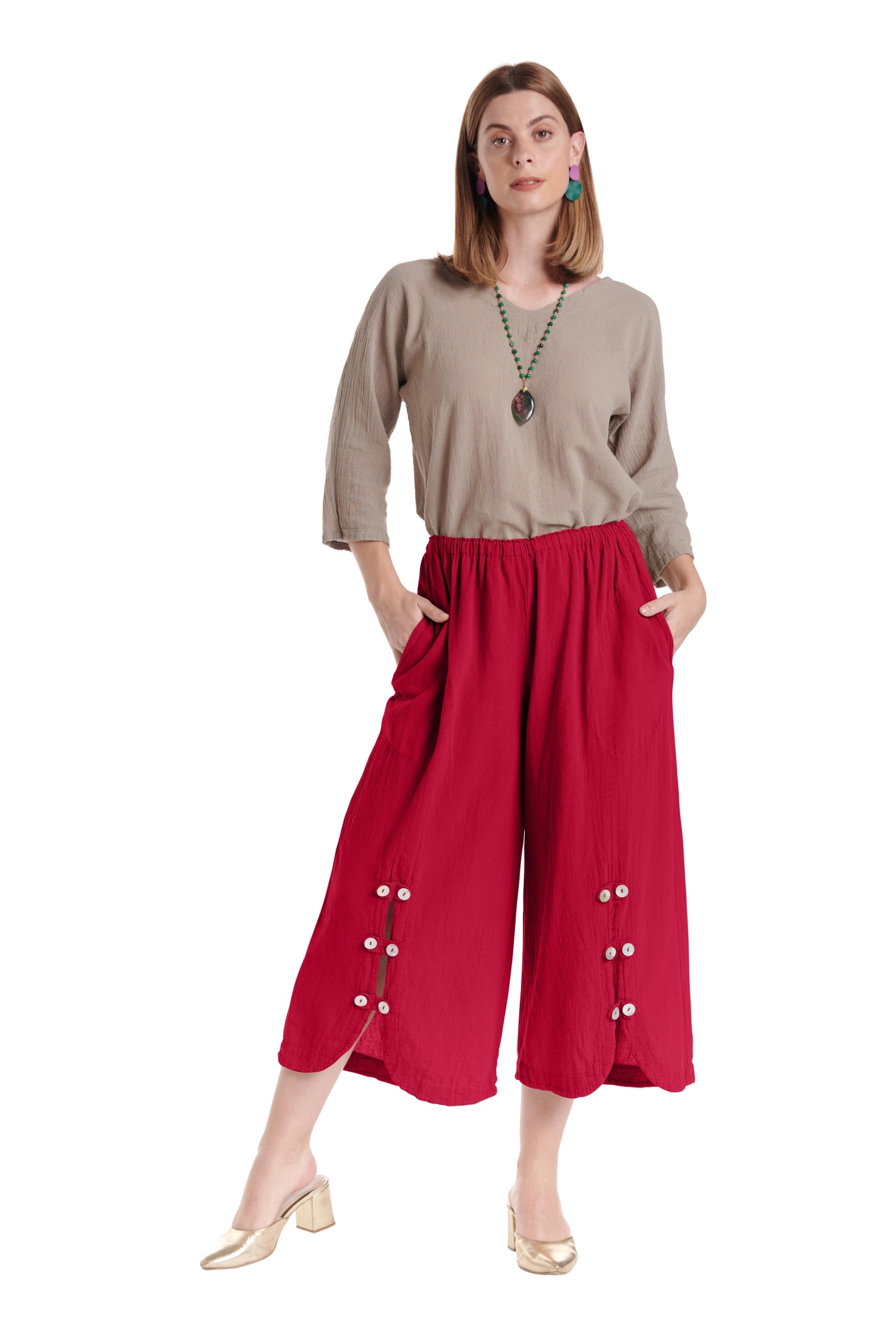 Dotty Cotton Gauze Pants – New Arrival-Oh My Gauze