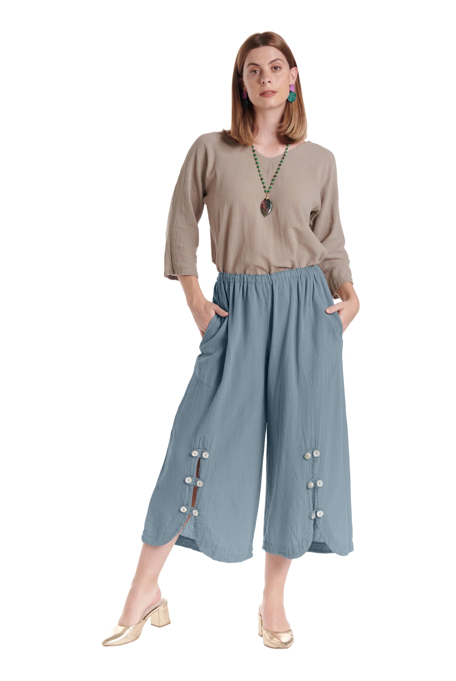 Dotty Cotton Gauze Pants – New Arrival-Oh My Gauze
