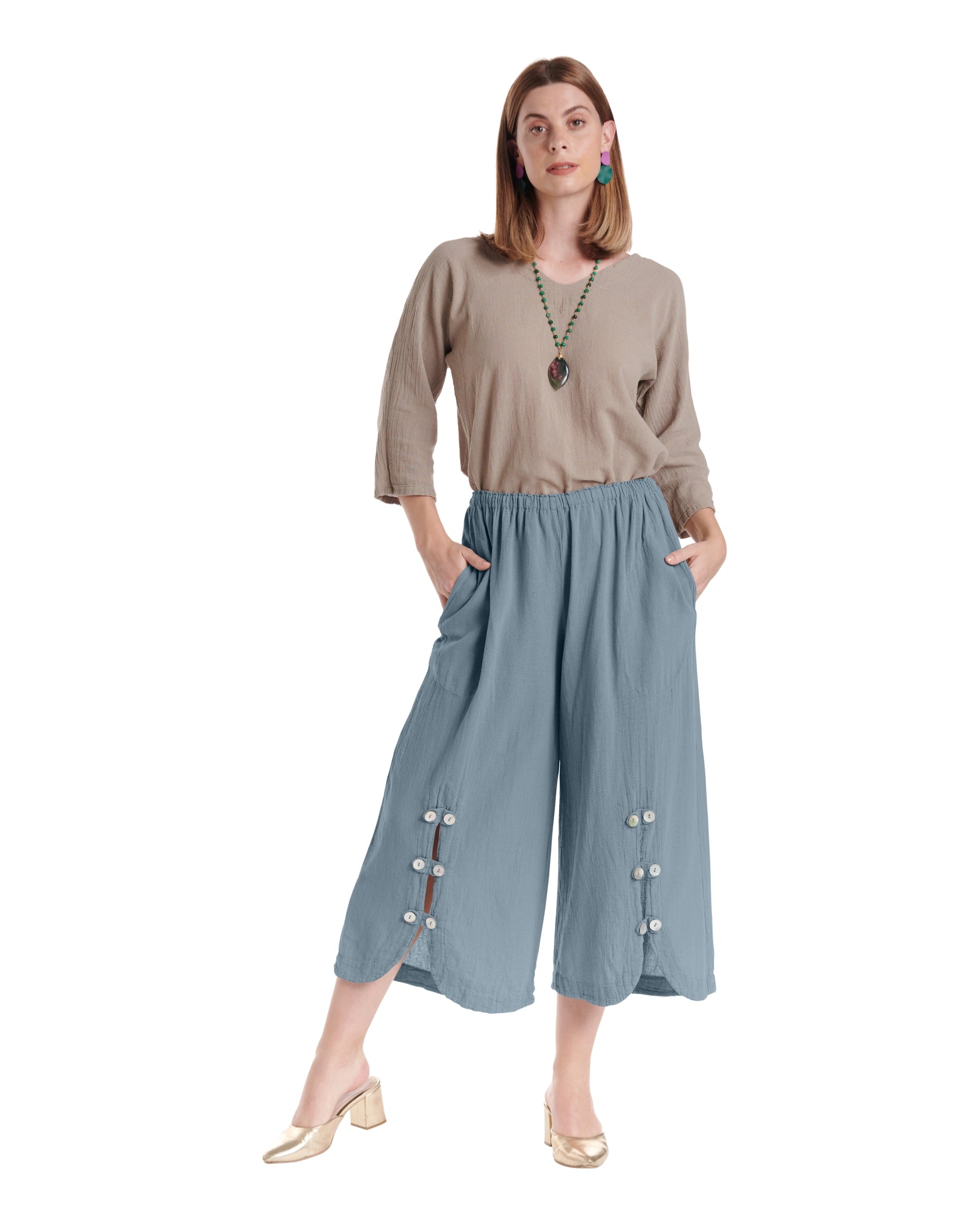 Dotty Cotton Gauze Pants – New Arrival-Oh My Gauze