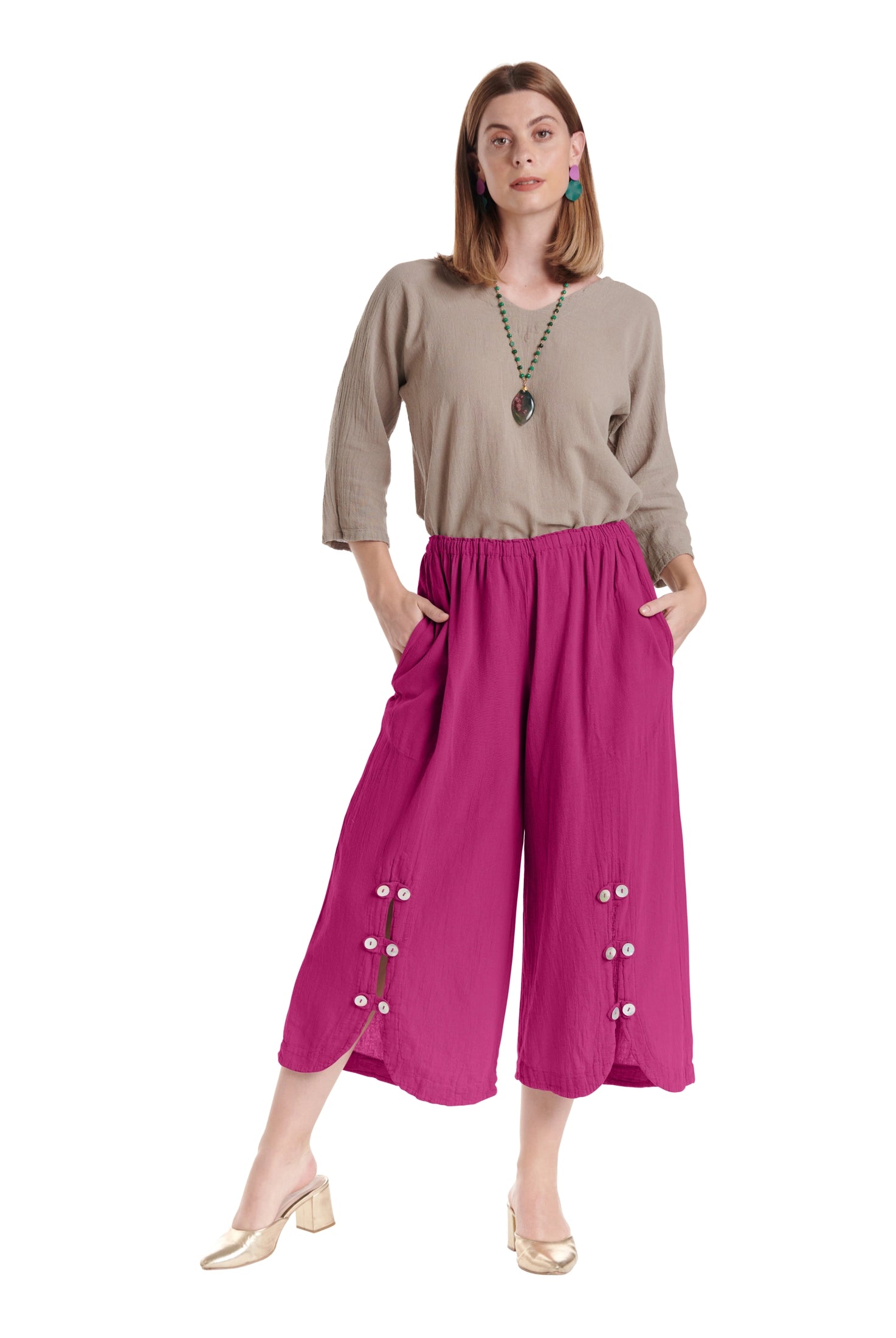Dotty Cotton Gauze Pants – New Arrival-Oh My Gauze