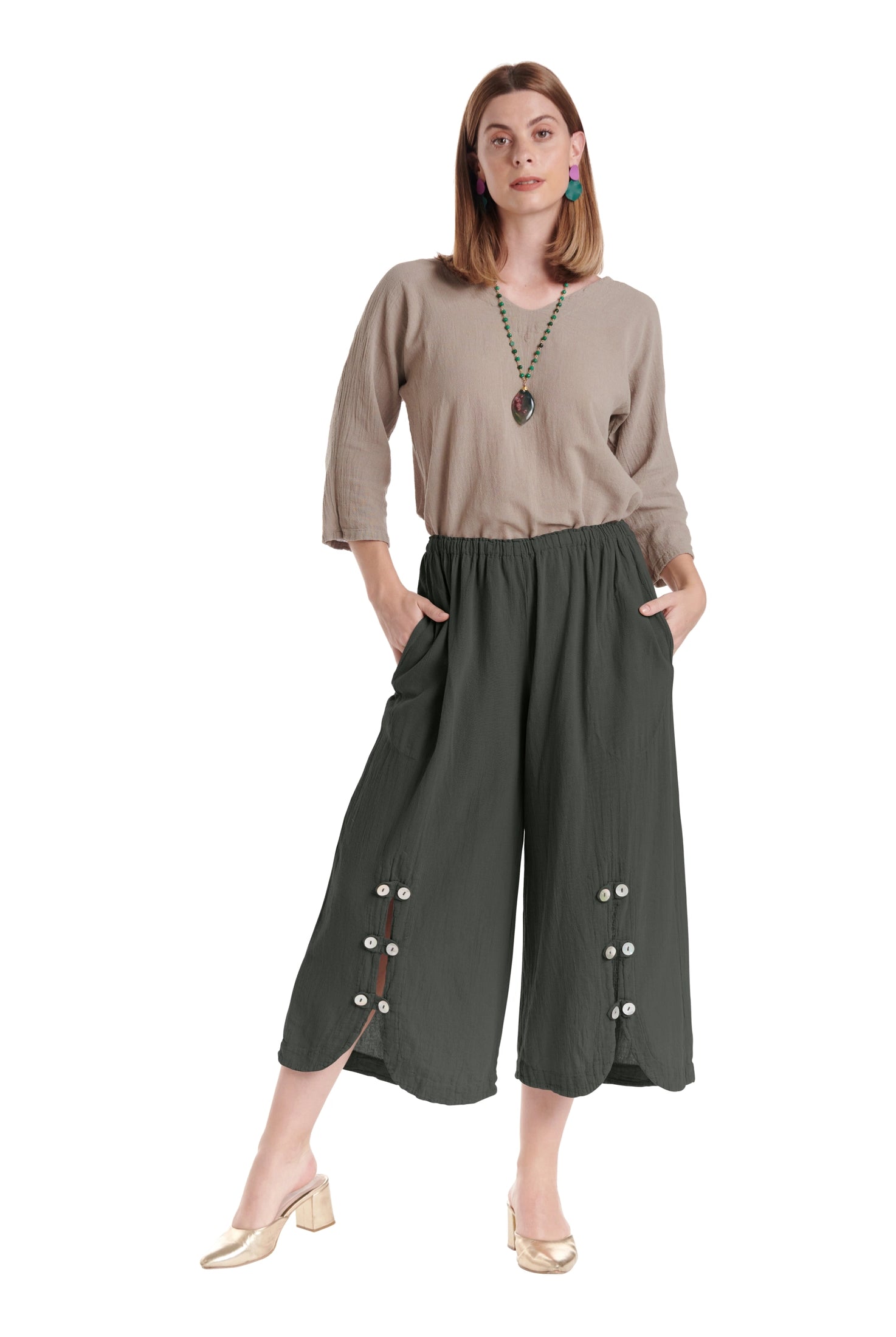 Dotty Cotton Gauze Pants – New Arrival-Oh My Gauze