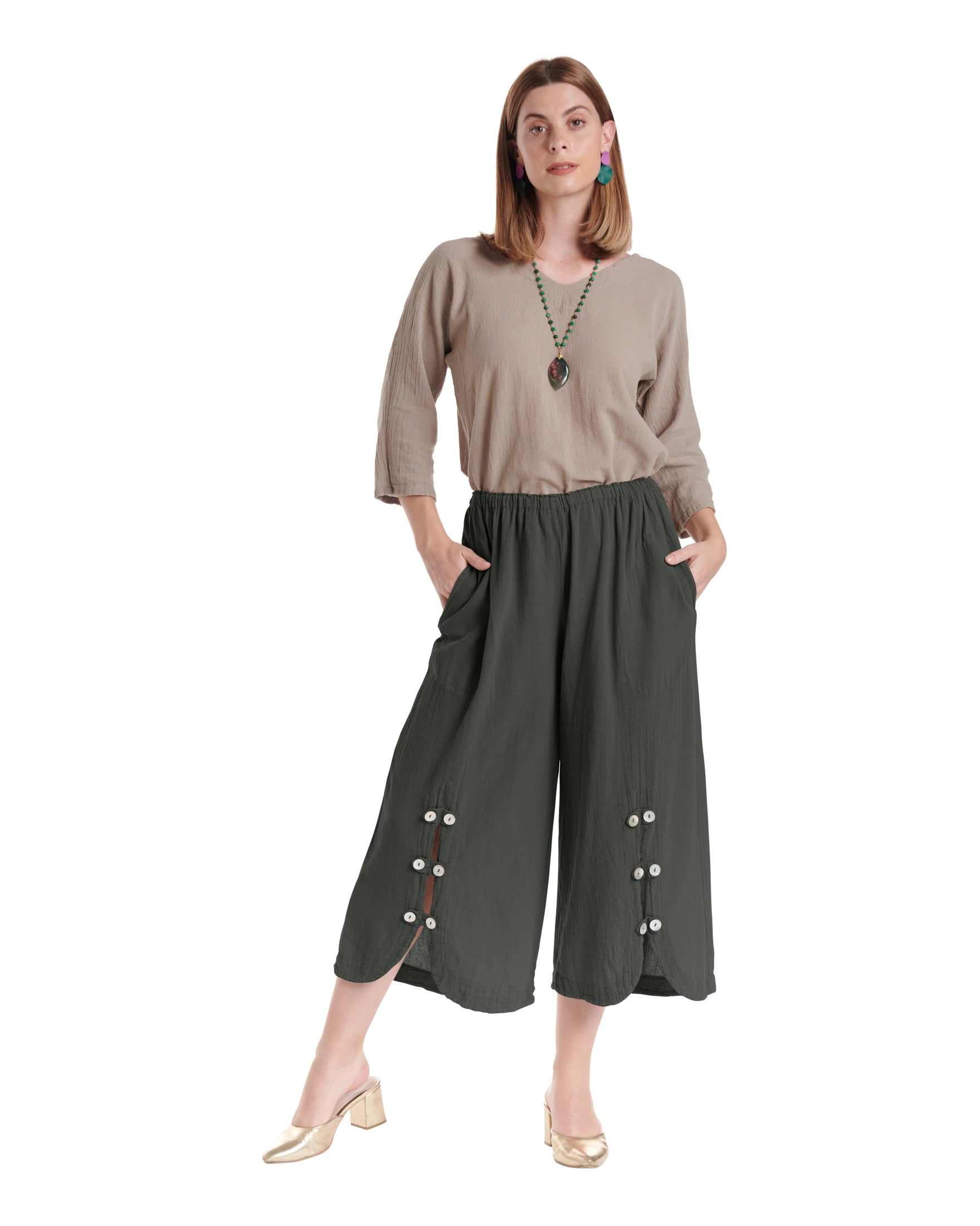 Dotty Cotton Gauze Pants – New Arrival-Oh My Gauze