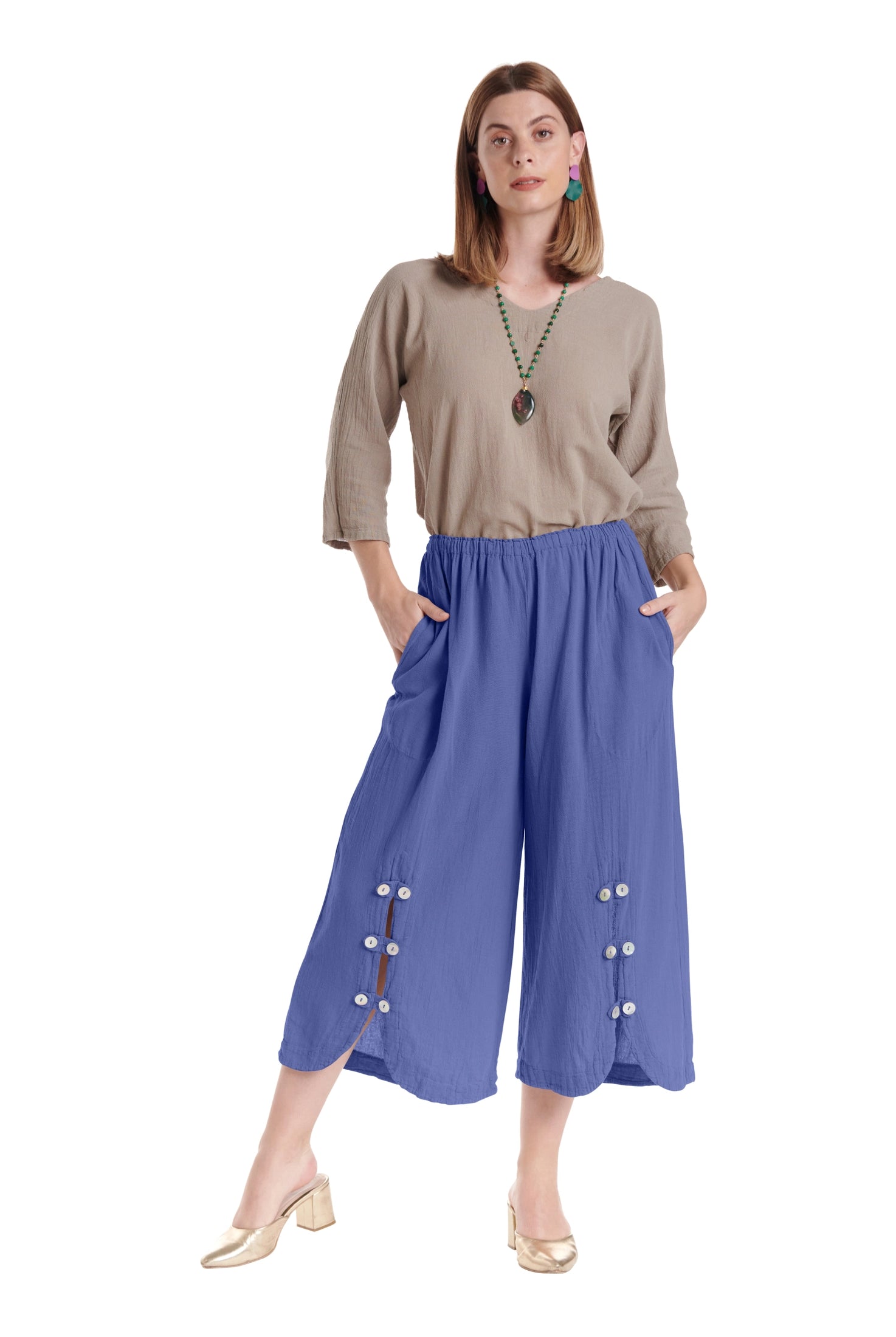 Dotty Cotton Gauze Pants – New Arrival-Oh My Gauze