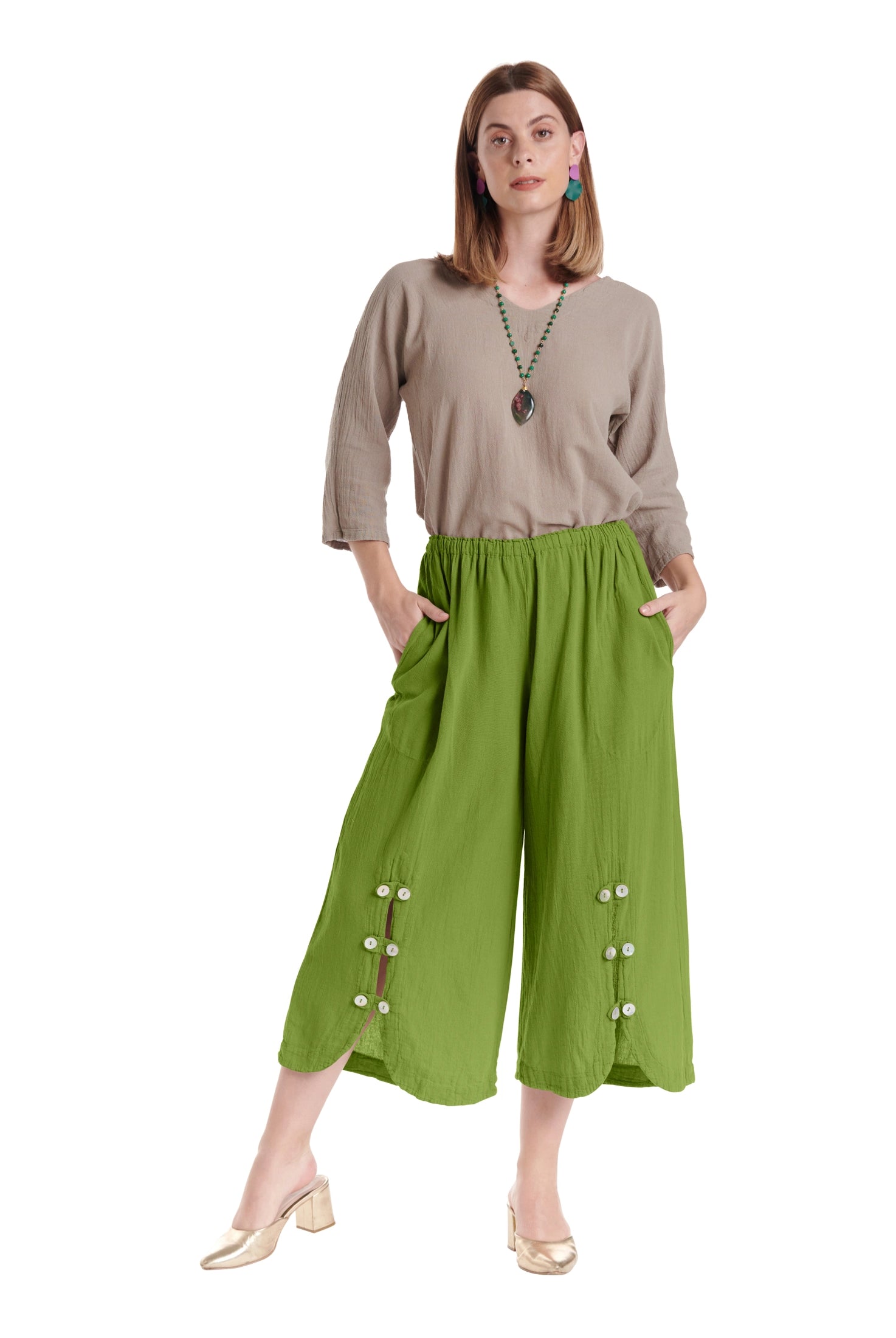 Dotty Cotton Gauze Pants – New Arrival-Oh My Gauze