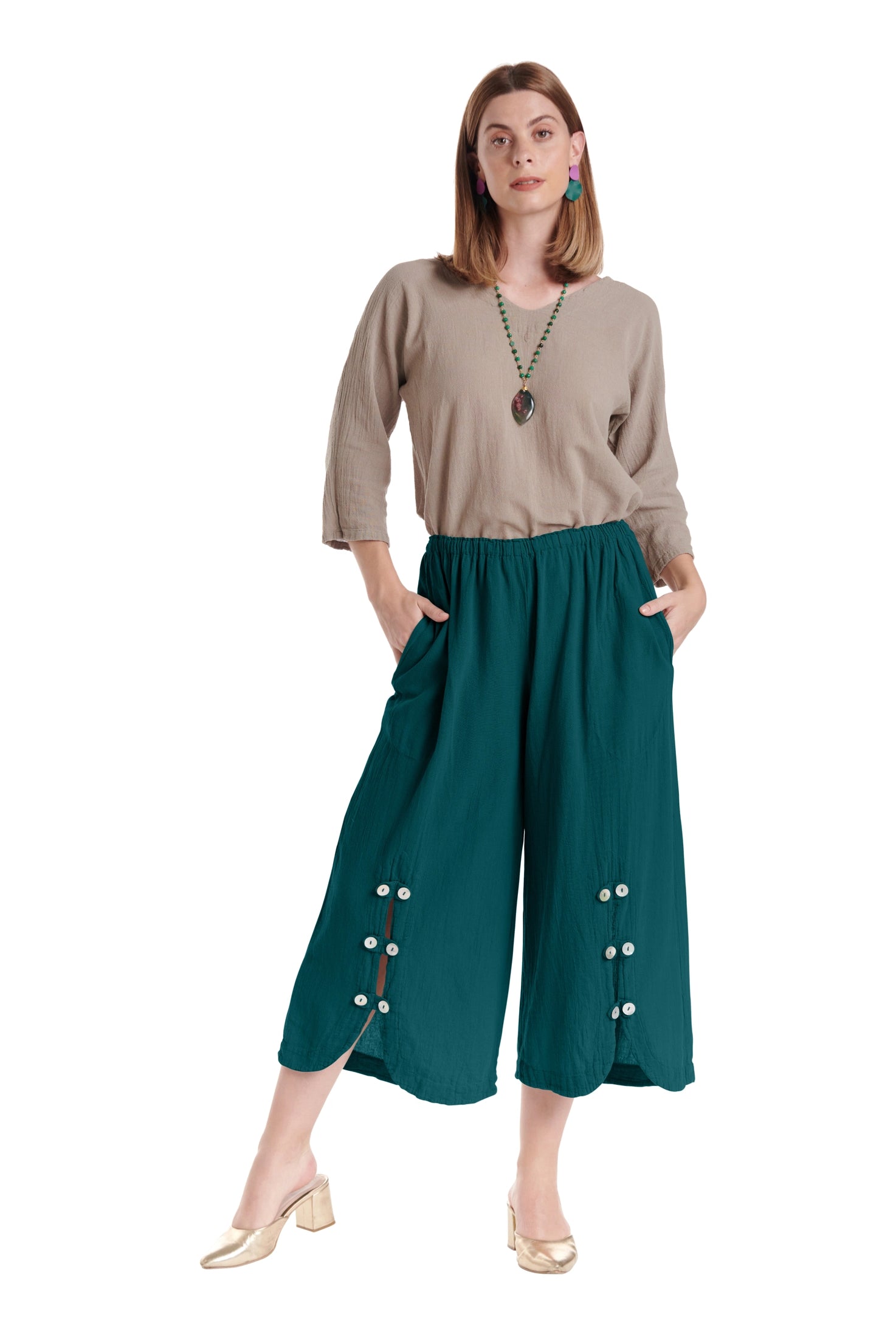 Dotty Cotton Gauze Pants – New Arrival-Oh My Gauze