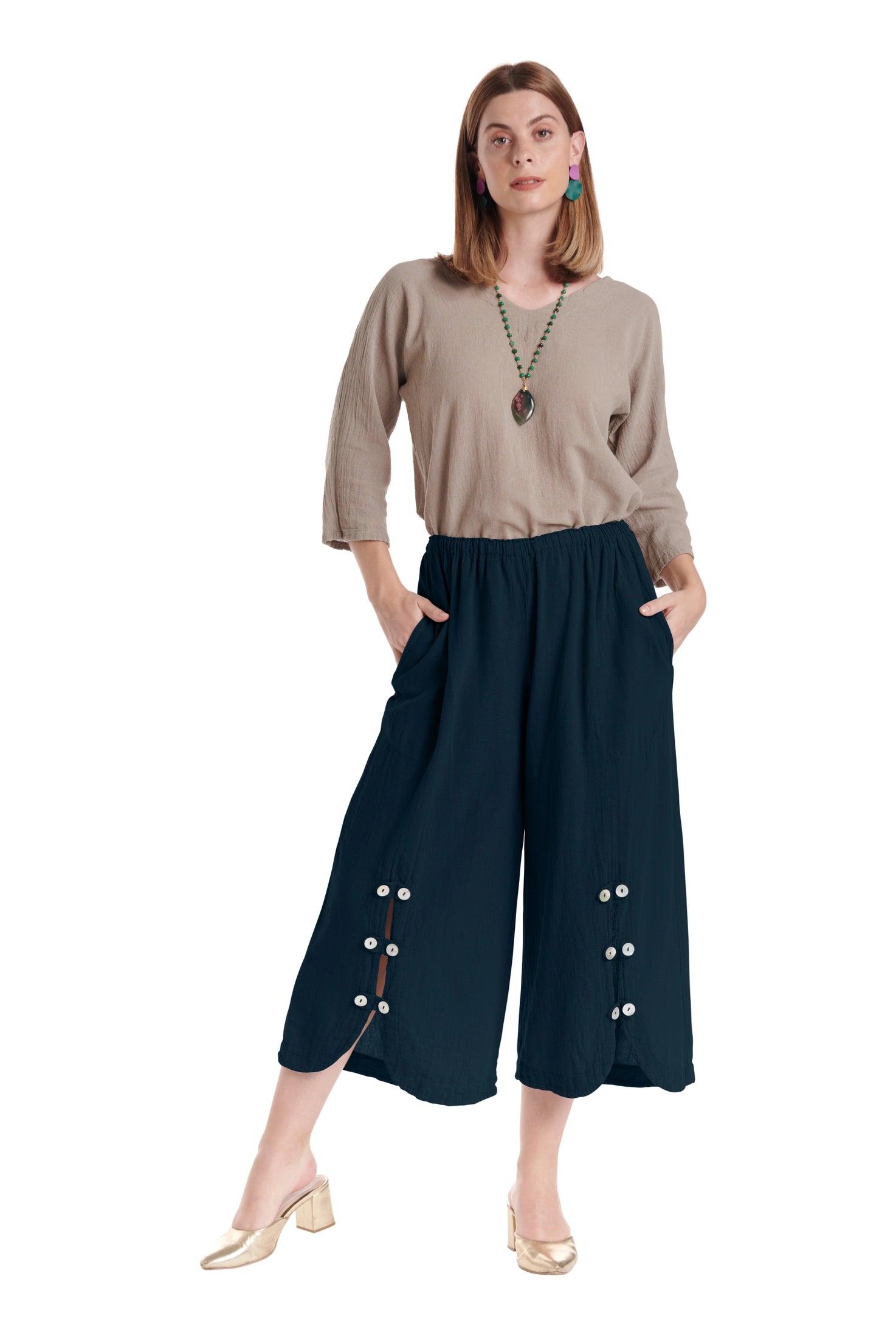 Dotty Cotton Gauze Pants – New Arrival-Oh My Gauze