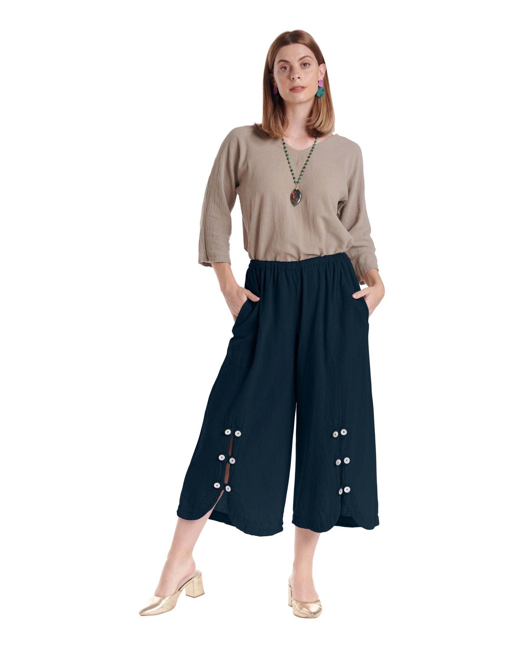 Dotty Cotton Gauze Pants – New Arrival-Oh My Gauze