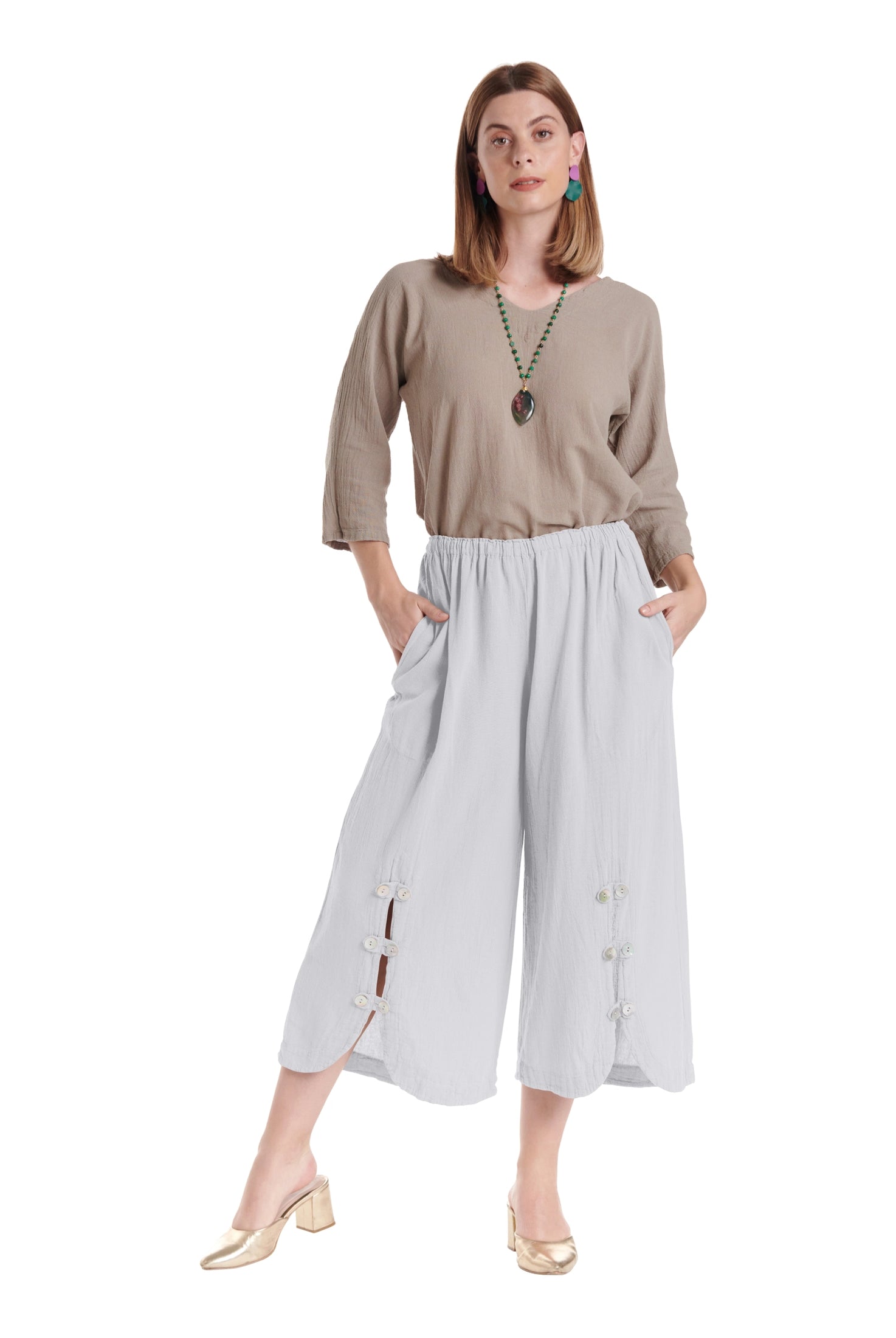 Dotty Cotton Gauze Pants – New Arrival-Oh My Gauze