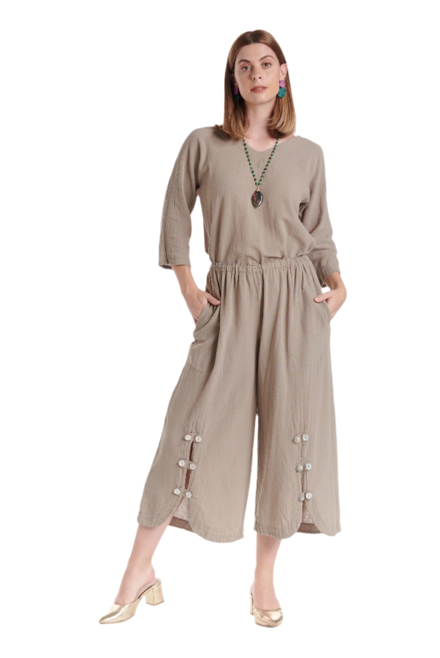 Dotty Cotton Gauze Pants – New Arrival-Oh My Gauze