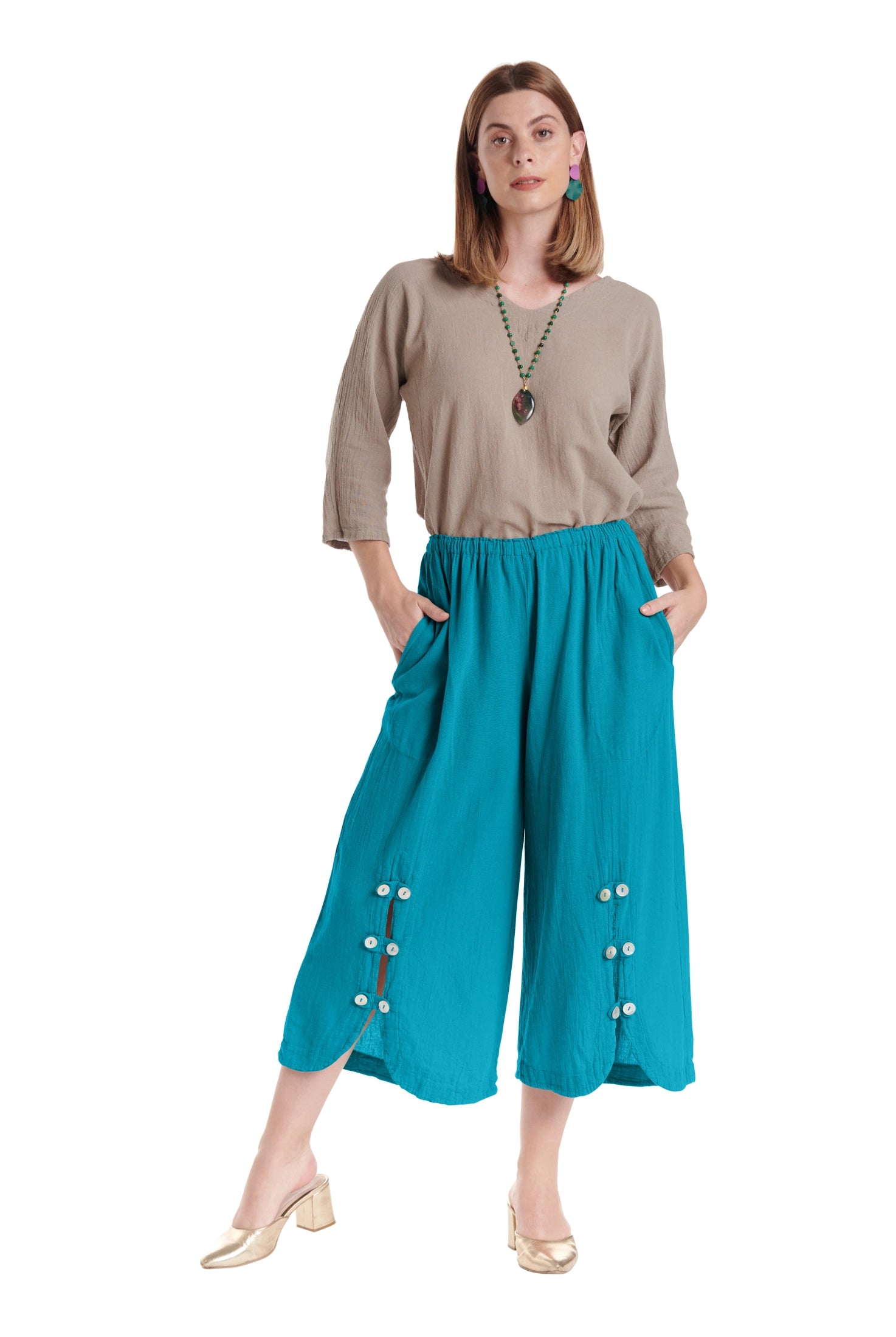 Dotty Cotton Gauze Pants – New Arrival-Oh My Gauze
