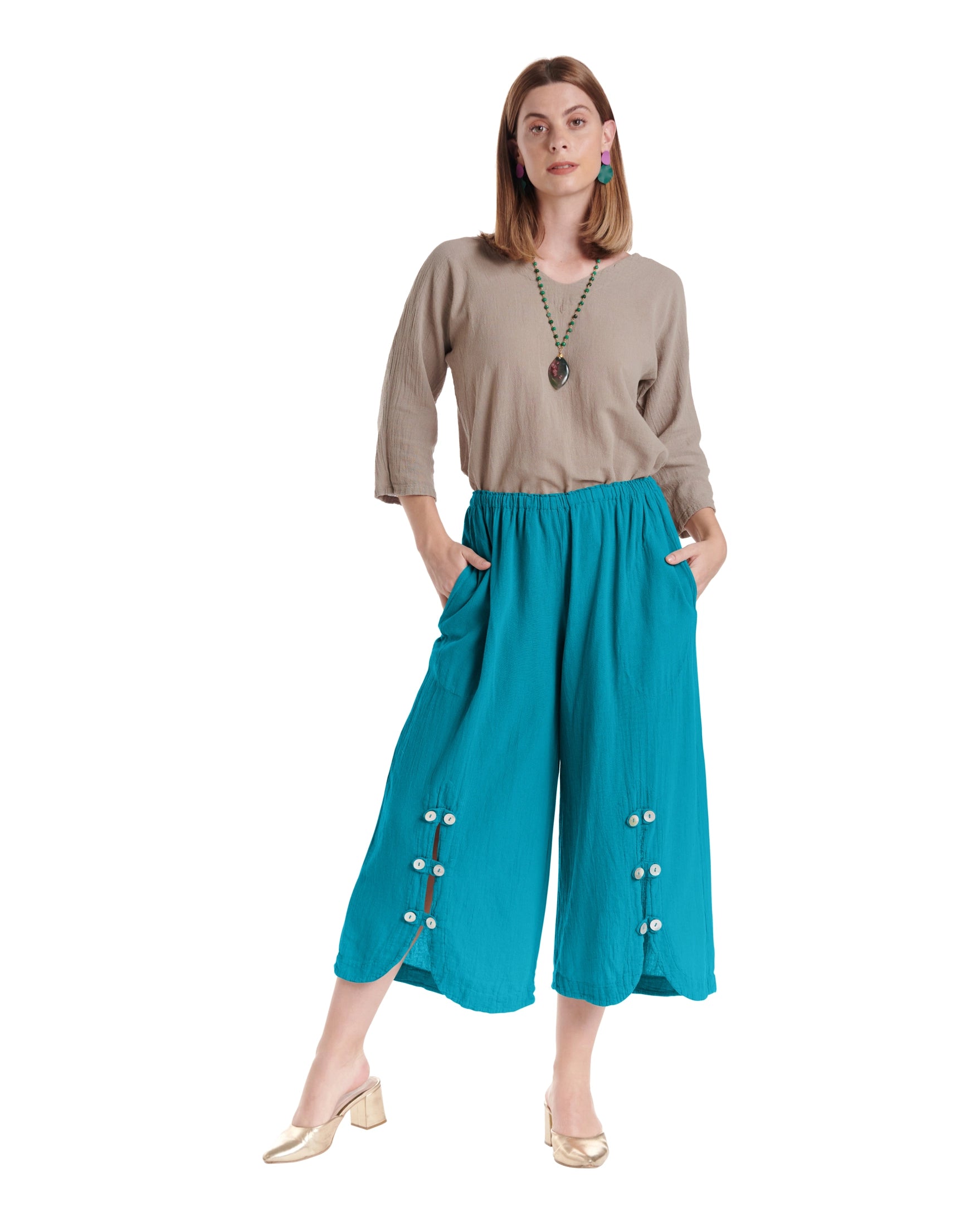 Dotty Cotton Gauze Pants – New Arrival-Oh My Gauze