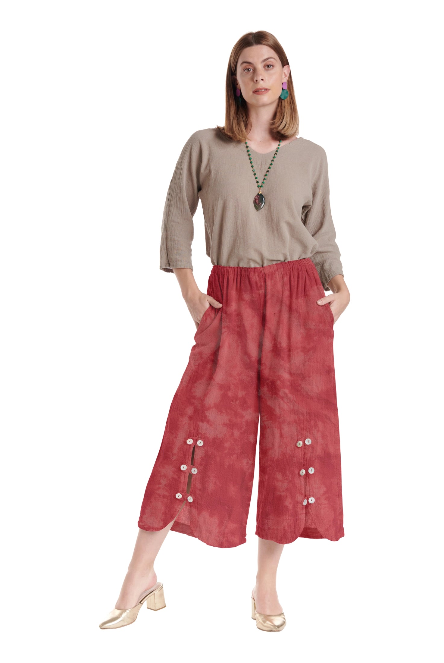 Dotty Cotton Gauze Pants – New Arrival-Oh My Gauze